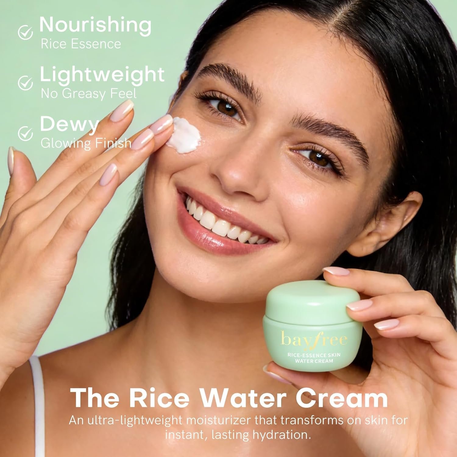 bayfree Favorites Travel Dewy Skin & Lips Plump Set, Hydrating Korean Skin Care Set with Rice-Essence Wash, Water Cream & Lip Mask, Gentle Vegan Skincare Gift Set for Girls Women, Glowing Skin - Image 4