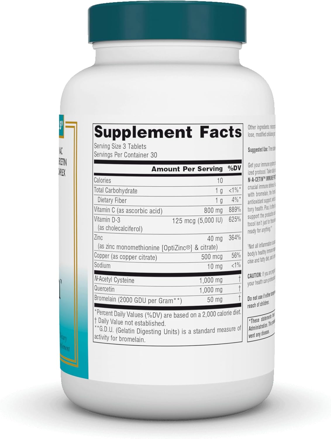 Source Naturals Wellness N-A-Cetin Immune Protocol, Crucial Immune Defense* - 90 Tablets - Image 2