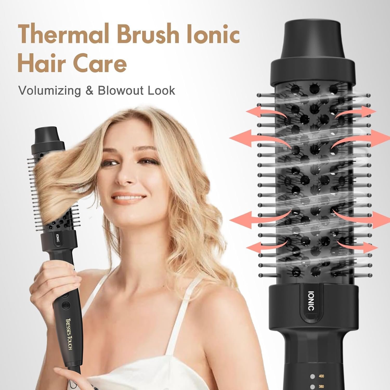 Thermal Brush 1.5 Inch, Heated Round Brush for Blowout Look, Negative Ion, 5 Temp Settings, Tourmaline Ceramic, Dual Voltage for Travel, Easy to Use, Less Damage, Makes Hair Shinier & Smoother - Image 9