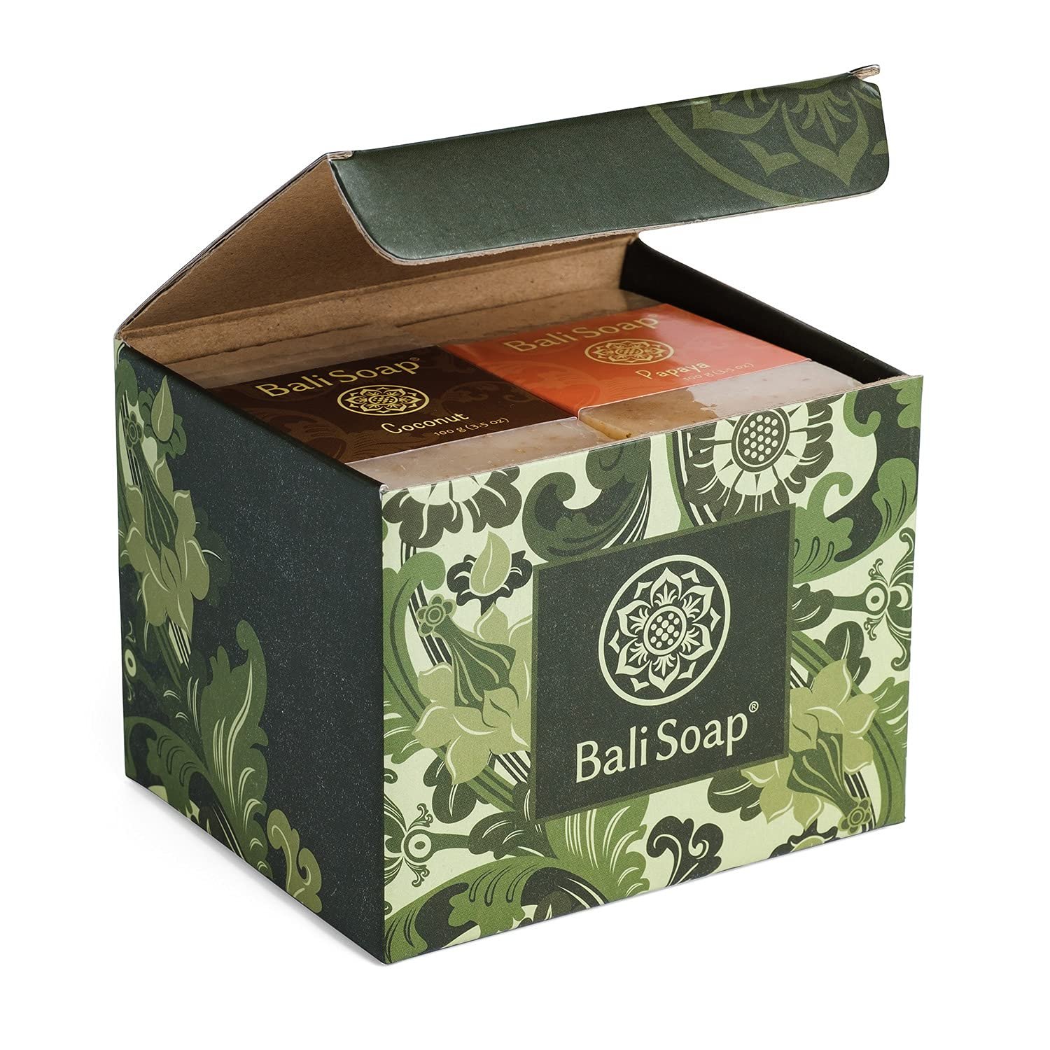 Bali Soap Natural Soap Gift Set - Handmade, Cold Process, Aromatherapy Spa Bar Soap for Face & Body (Coconut, Papaya, Vanilla, Lemongrass, Jasmine, Ylang Ylang), 6 Pack (3.5 oz Each) - Image 3