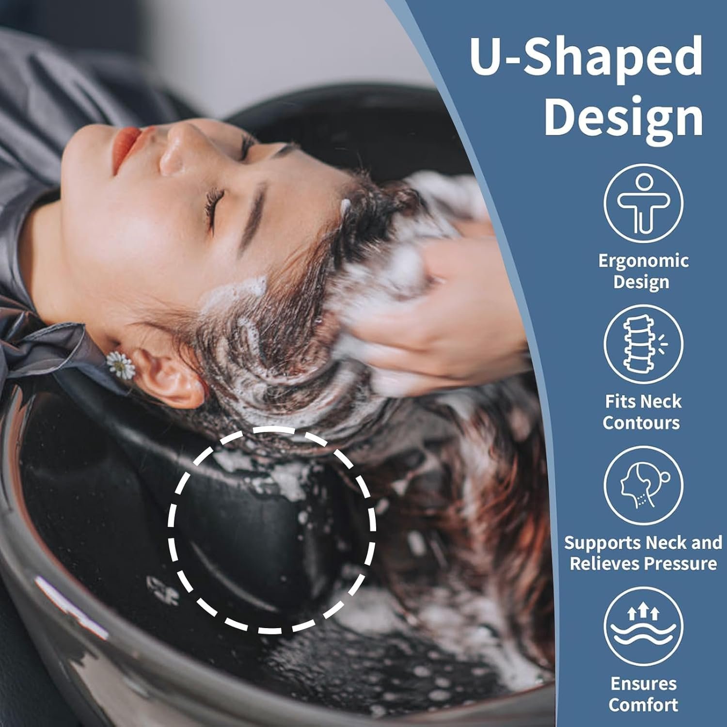 Silicone Shampoo Bowl Neck Cushion - Ergonomic Salon Hair Washing Neck Support Pillow, Non-Slip Shampoo Tray Neck Rest for Spa and Salon Basins, Comfortable Hairdressing Sink Accessory for Hair Care - Image 5