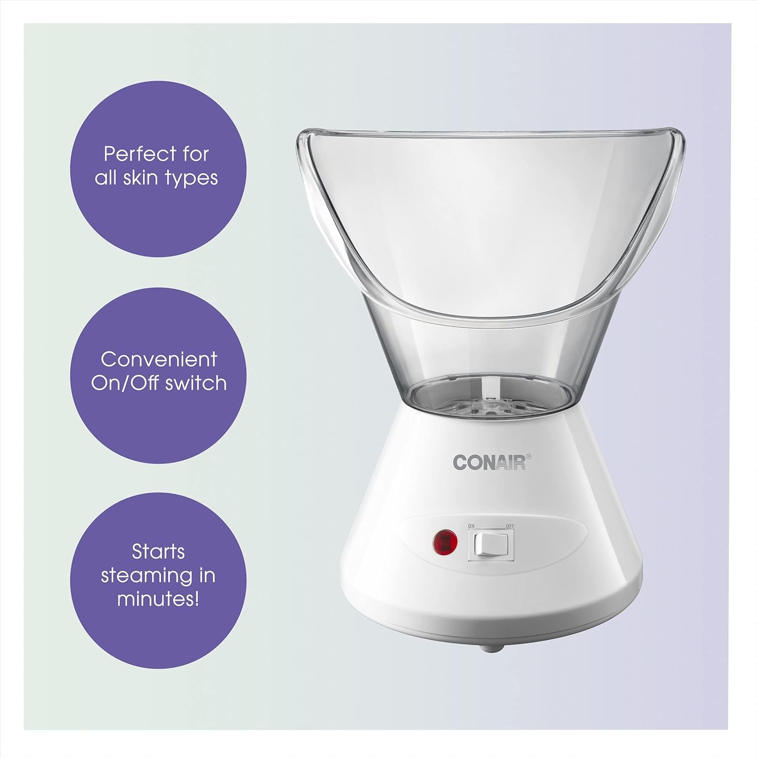 True Glow by Conair Moisturizing Mist Facial Steamer, Warm Steam Face Sauna for Deep Pore Cleansing & Hydration, Home Spa Skin Care System, Model MDF8 - Image 5