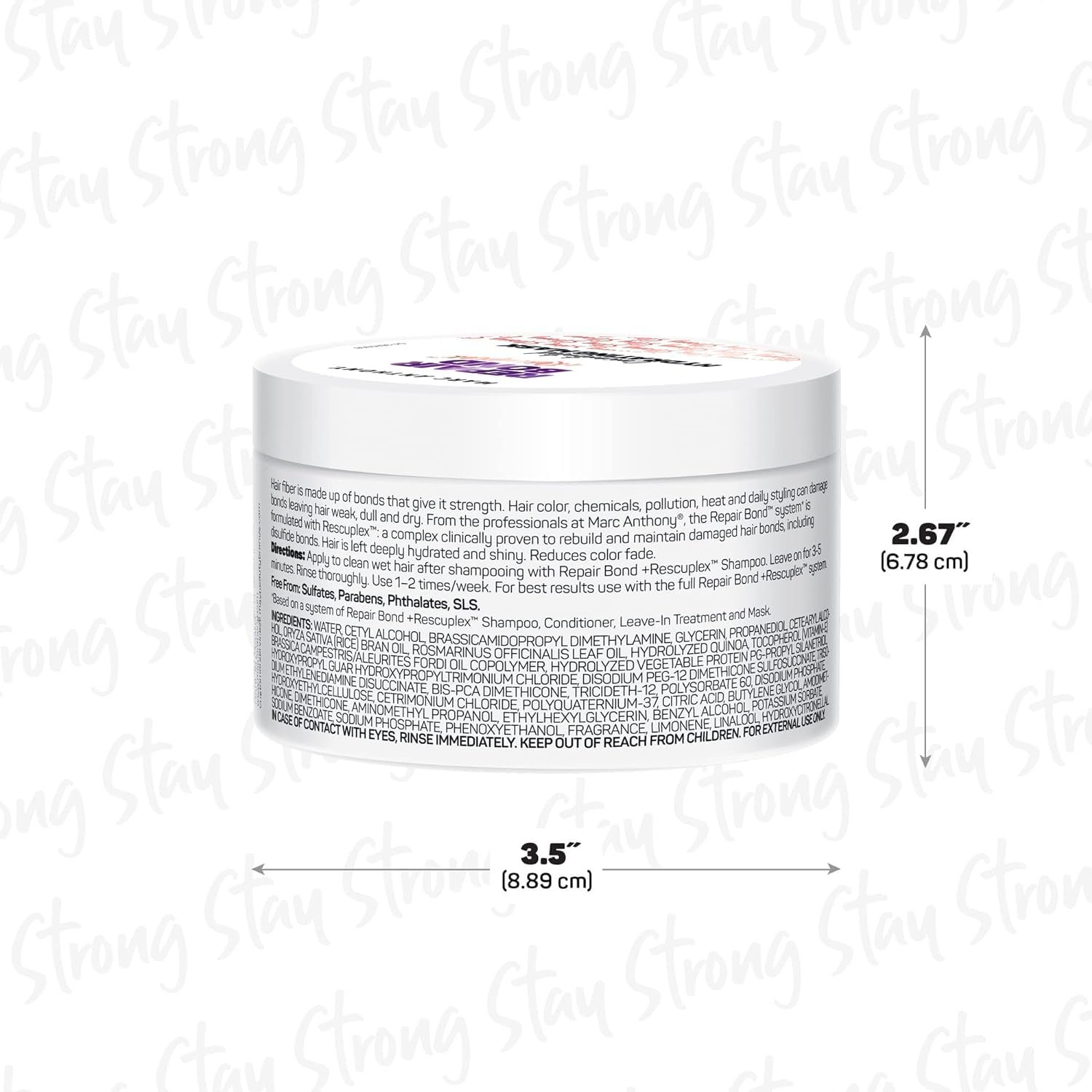 Marc Anthony Repairing Hair Mask, Repair Bond +Rescuplex - Repairs, Strengthens & Maintains Bonds within Hair - Eliminates Frizz, Flyaways & Reduce Breakage - Dry & Damaged Hair Professional Treatment - Image 2