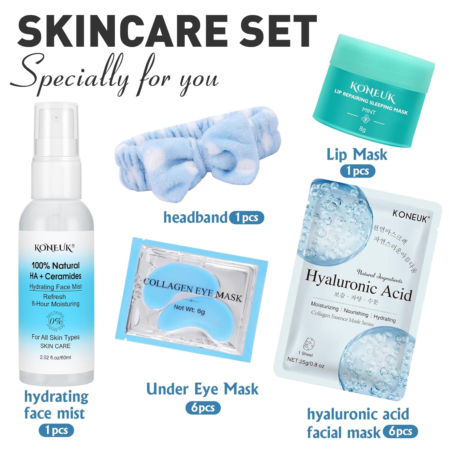 15 PACK Skincare Set with Facial Masks, Under Eye Patches, Face Mist, Lip Mask, Headband, Skin Care for Women, Travel Kit & Birtuday Gifts for Teens Girls, Thank You Gift for Mom, Teacher Gifts - Image 2