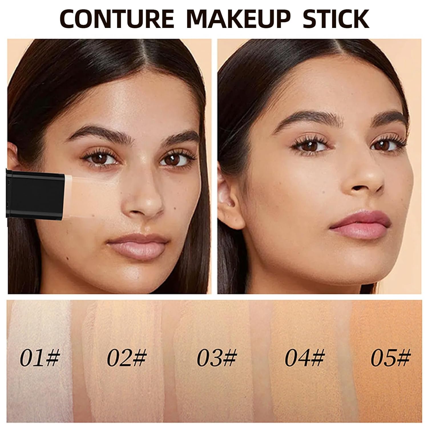 Foundation Stick,2 in 1 Dual-Ended Long-Lasting & Waterproof Concealer Korean Foundation Contour Sticks,Contouring Foundation with Brush,Full Coverage Matte Finish for Face Makeup(02NATURAL) - Image 5