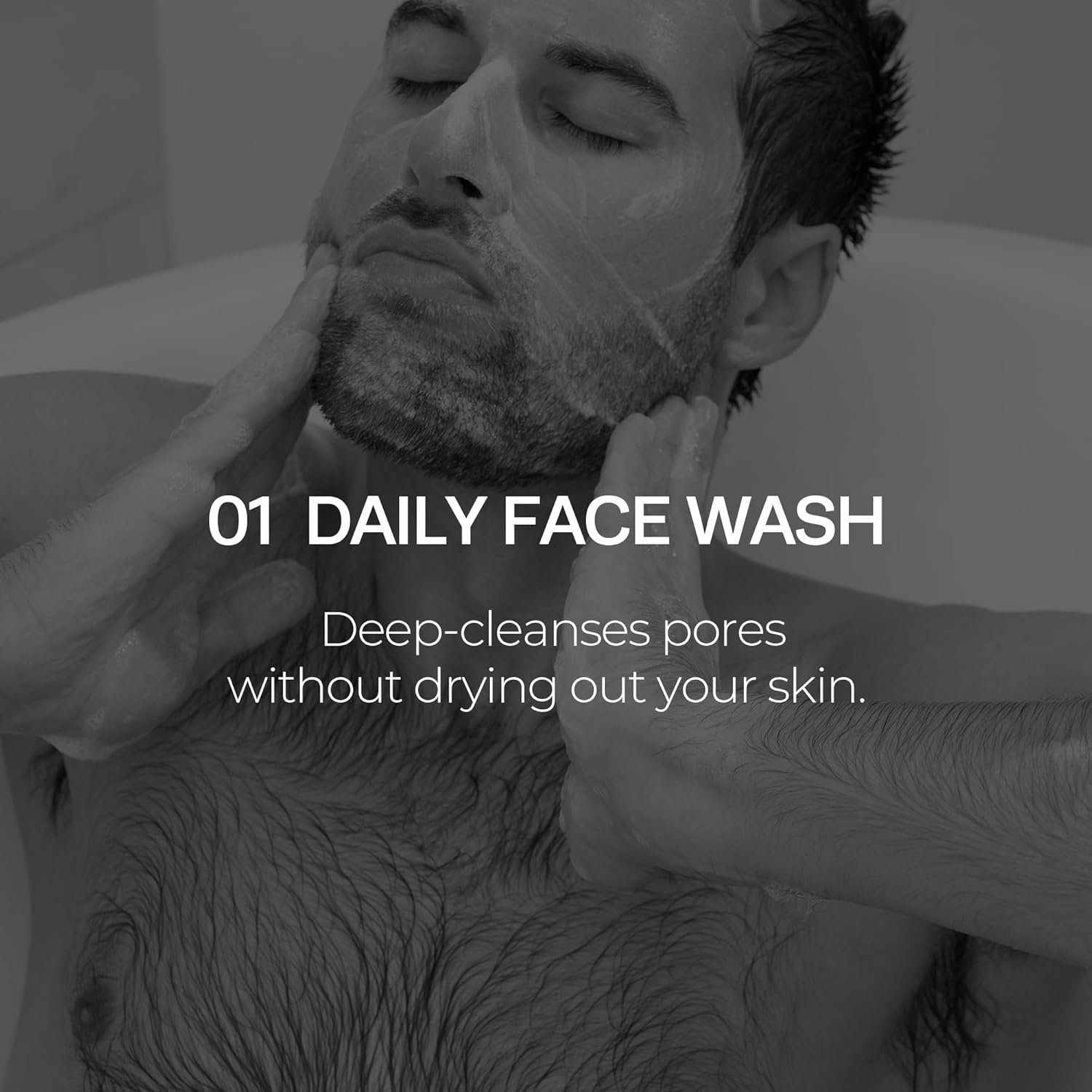 HommeFace Men’s Daily Trio 3-Step Daily Routine Set with Face Wash, Herbal Spray Toner & Moisturizer - Korean Skincare Technology with CICA, Tea Tree Leaf & Witch Hazel Extracts, for All Skin Types - Image 3