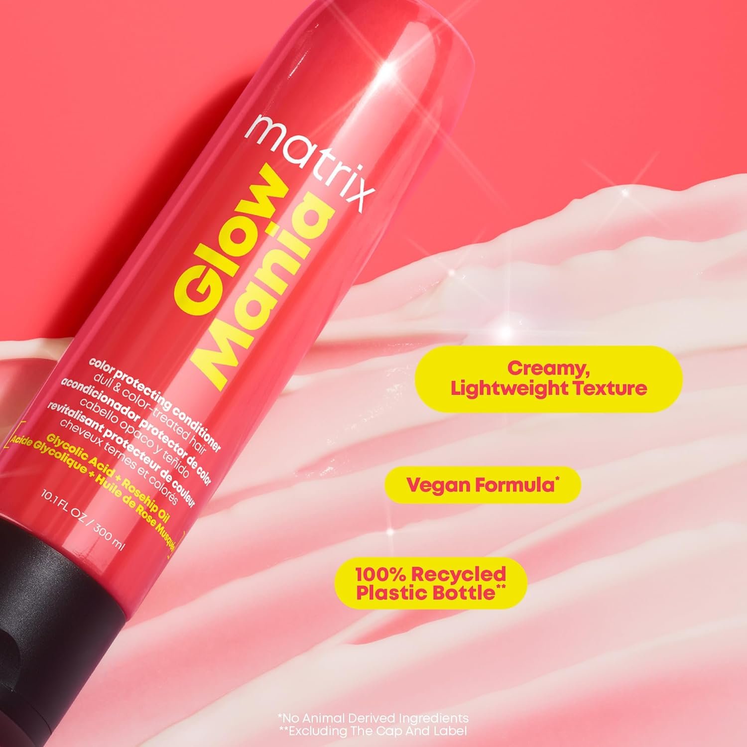 MATRIX Glow Mania Conditioner - Enhances Shine and Moisturizes, Preserves and Protects Color Vibrancy, For Dull and Color-Treated Hair, Sulfate-Free, With Glycolic Acid & Rosehip Oil - Image 9