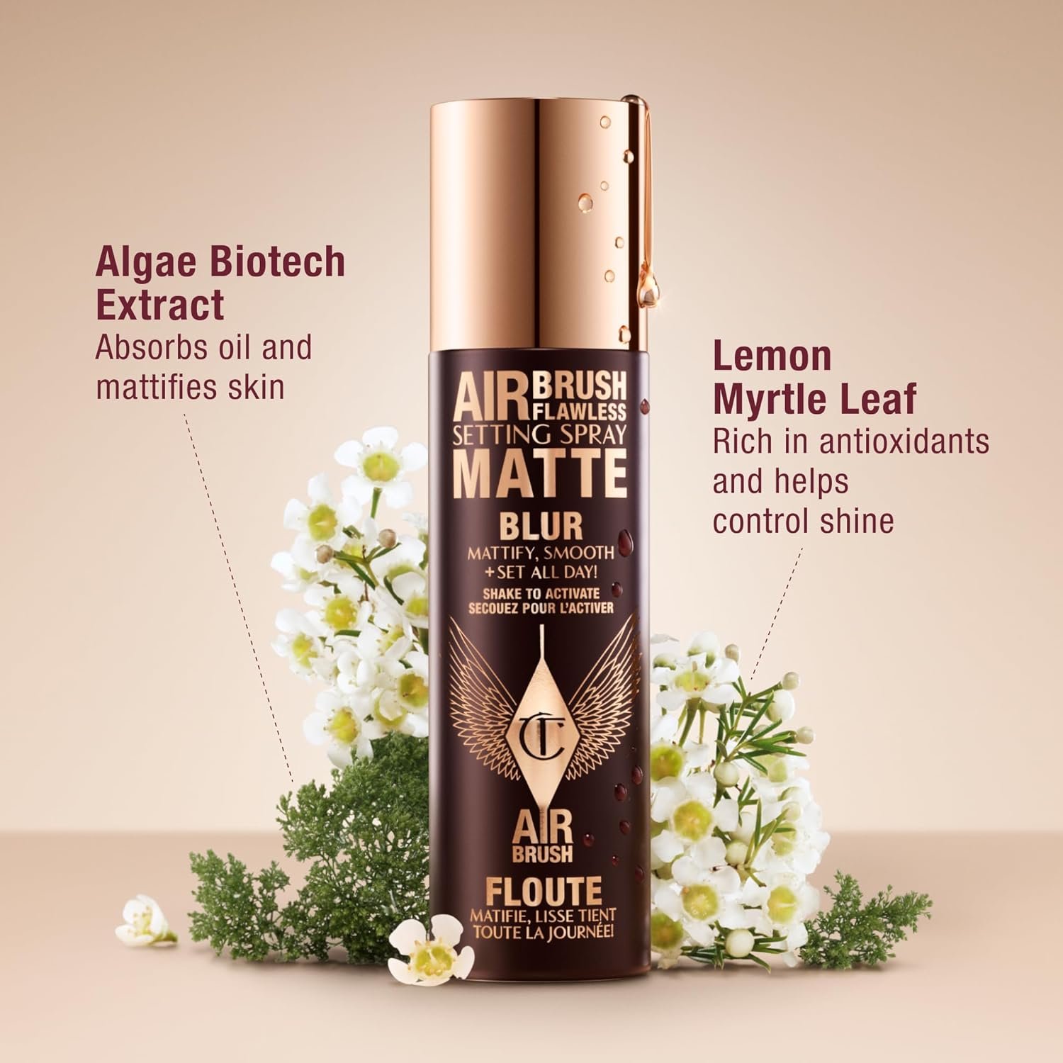 Charlotte Tilbury Airbrush Flawless Matte Setting Spray – Ultra‑Fine Mist to Prime & Set Face Makeup for Up to 16 Hours – Soothes, Blurs Pores & Calms Skin - Image 9