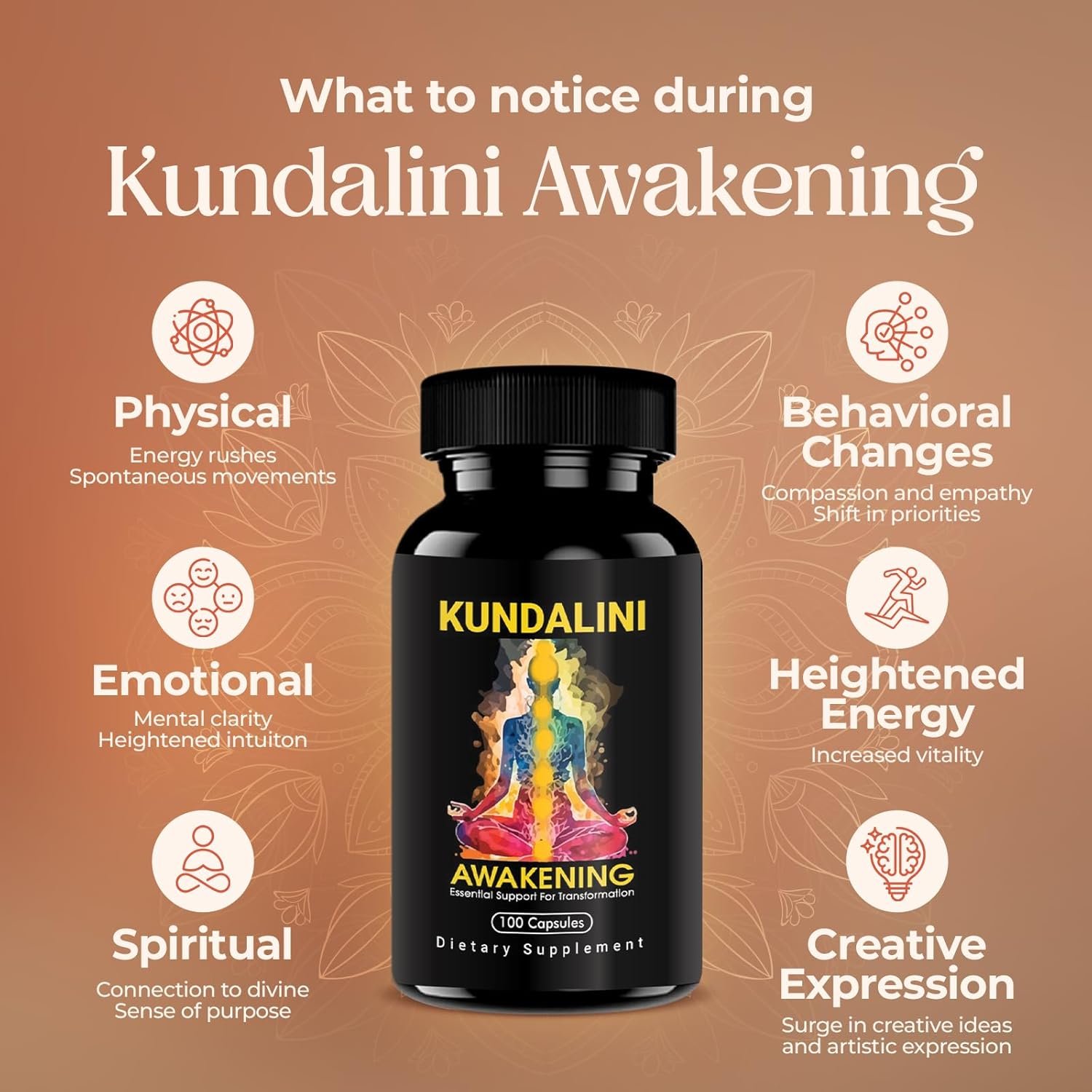 KUNDALINI AWAKENING Herbal Supplement – Ayurvedic Herbal Blend with Ashwagandha, Bacopa, Tulsi, and Haritaki – Supports Spiritual Growth, Chakra activation, Meditation, & Higher Consciousness. - Image 7