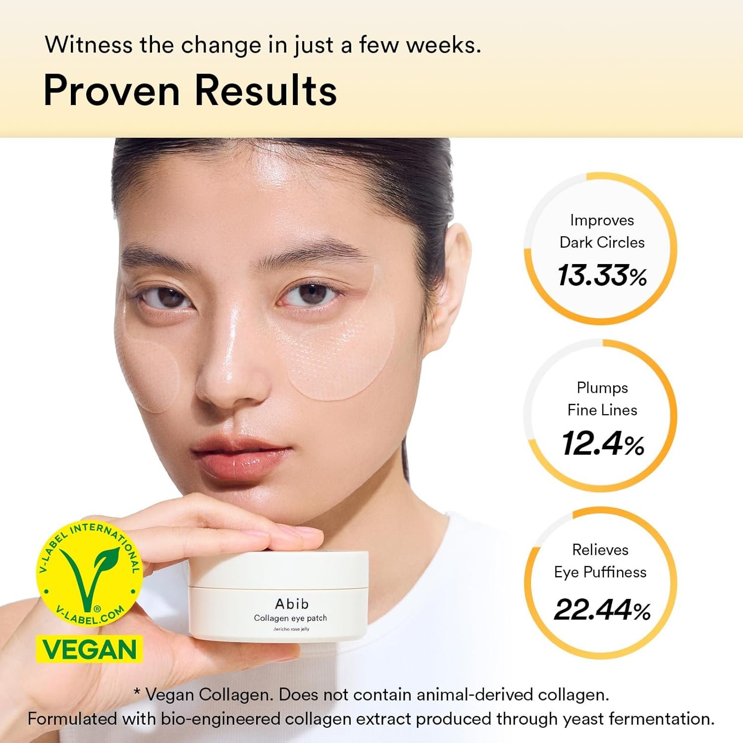 Abib Vegan Collagen Eye Patches for Wrinkles & Fine Line with Jericho Rose Jelly & Peptides, 60 Count, Korean Skin Care - Image 11