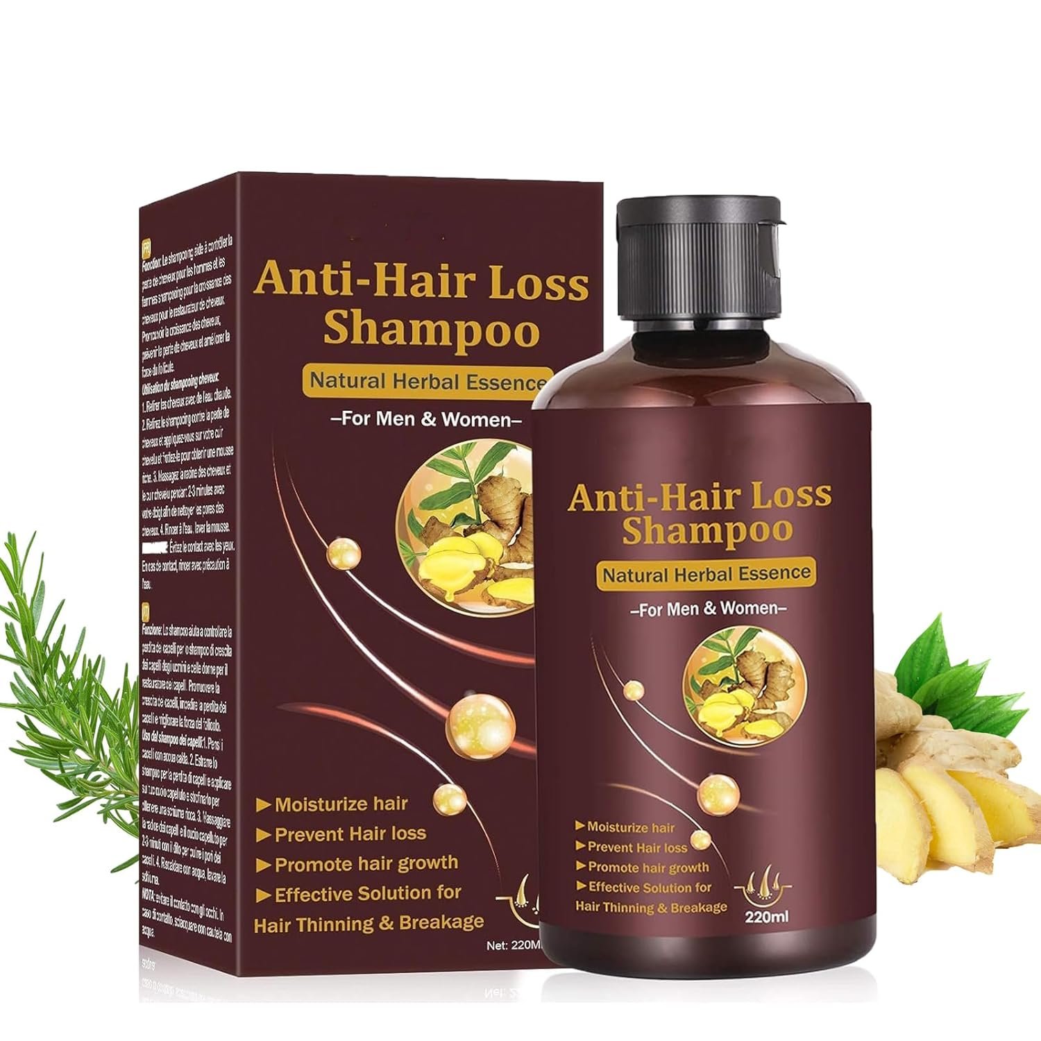 Hair Growth Shampoo - Anti-Thinning, Thickening Shampoo for Hair Loss & Grow Hair Fast for Men & Women, 220ML