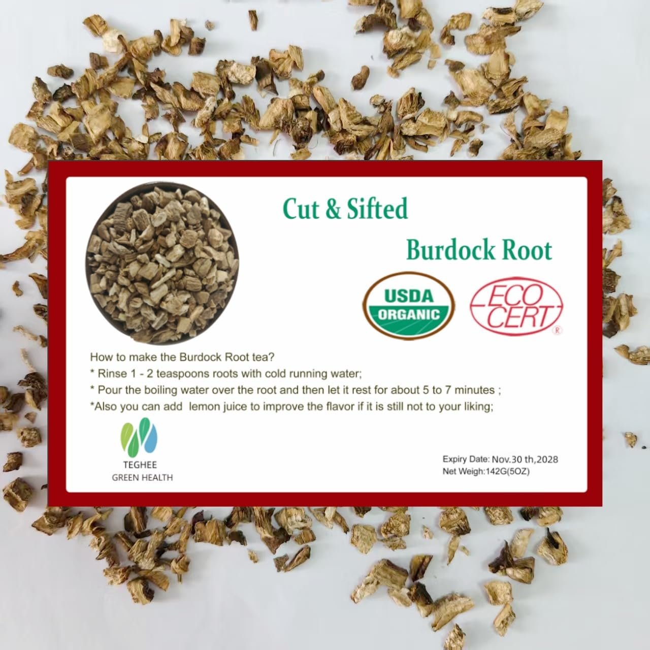 Cut & Sifted Organic Burdock Root Tea Caffeine Free 5 Ounces - Herbal Ingredient Dried Arctium lappa Tea 142G - Image 5