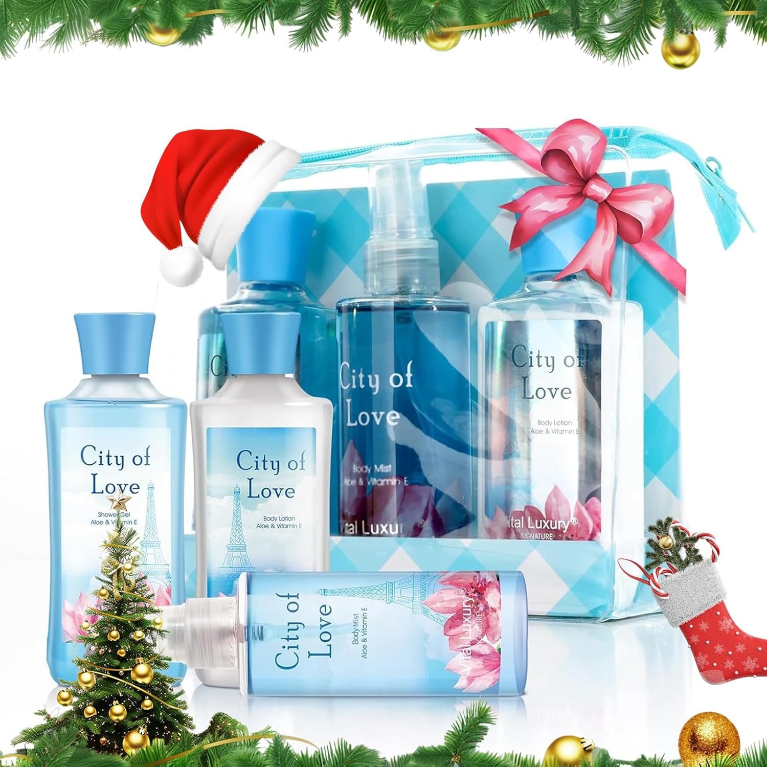 Bath and Body Gift Set for Women & Girls, City of Love Spa Set, Personal Self Care Travel Kit, 3PCS Set with Shower Gel, Body Lotion, Body Mist - Mother's Day Birthday Gifts for Her - Image 3