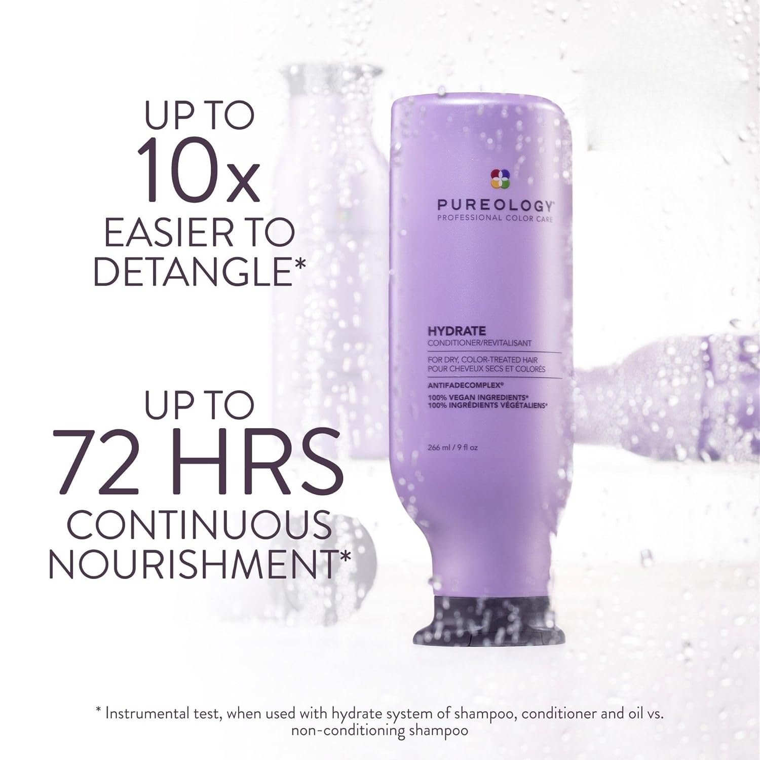 Pureology Hydrate Conditioner - For Dry or Color Treated Hair, Nourishing Conditioner to Restore Moisture and Seal in Hydration, Vegan - Image 2