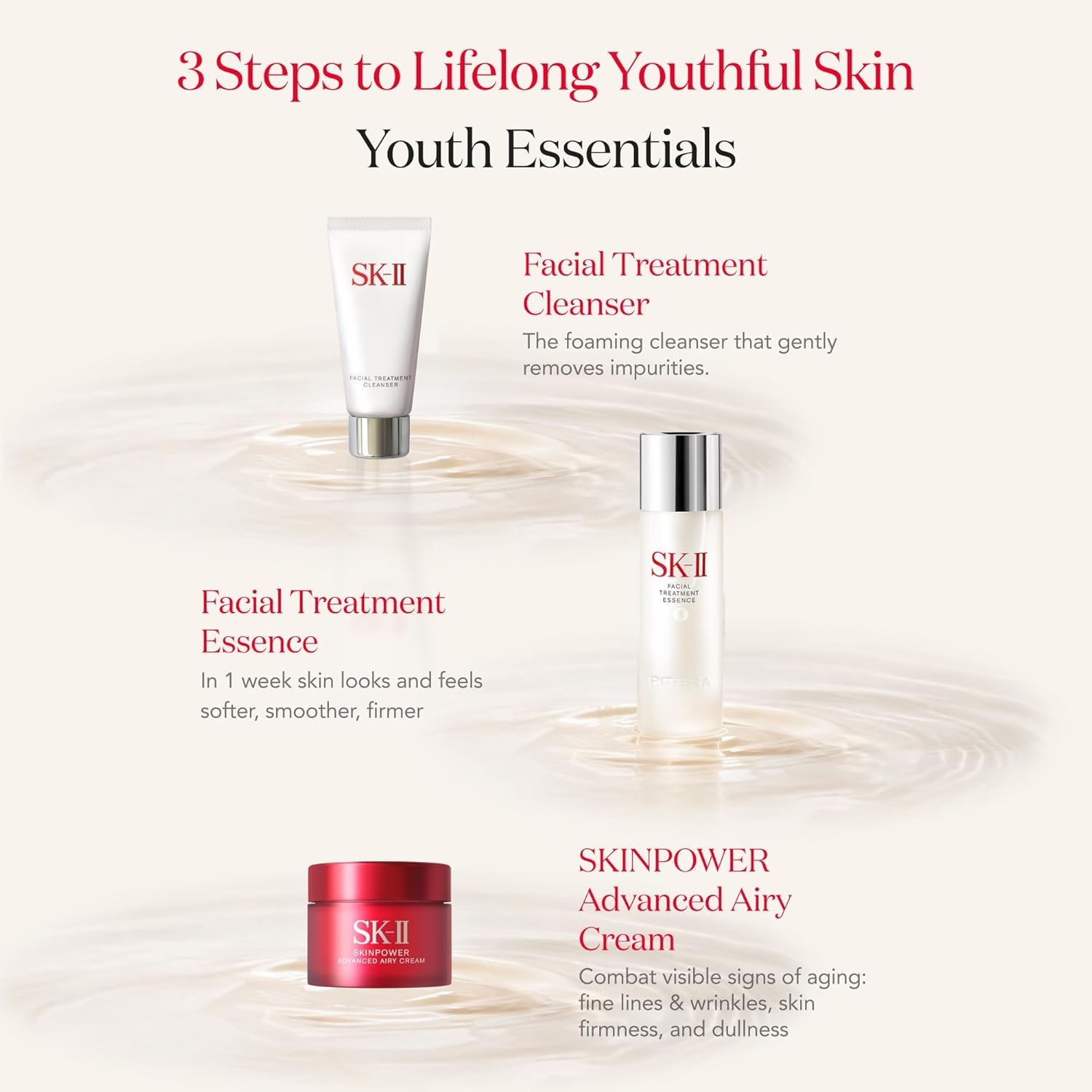 SK-II Youth Essentials Skin Care Set - Includes Facial Cleanser, Facial Essence & SKINPOWER Face Cream - Anti Aging Skin Care Set to Reduce Fine Lines & Improve Uneven Texture (3 Count) - Image 7