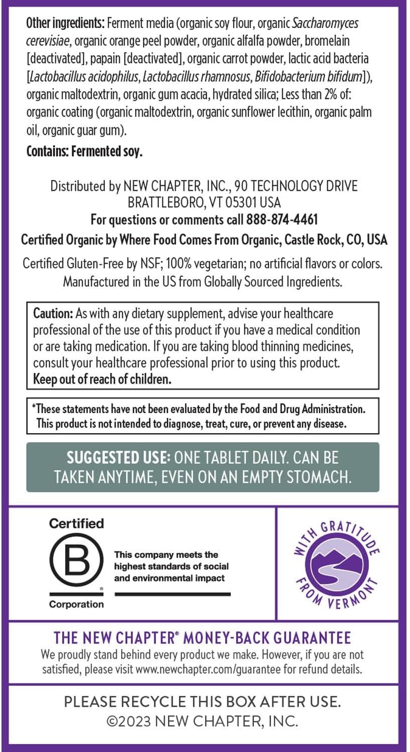 New Chapter One Daily Every Man's Multivitamin 40+ - Offers Eyesight, Immune System & Cellular Energy Support* - Contains Vitamin C, Saw Palmetto & More - Gluten Free & Vegetarian - 96 Tablets - Image 7