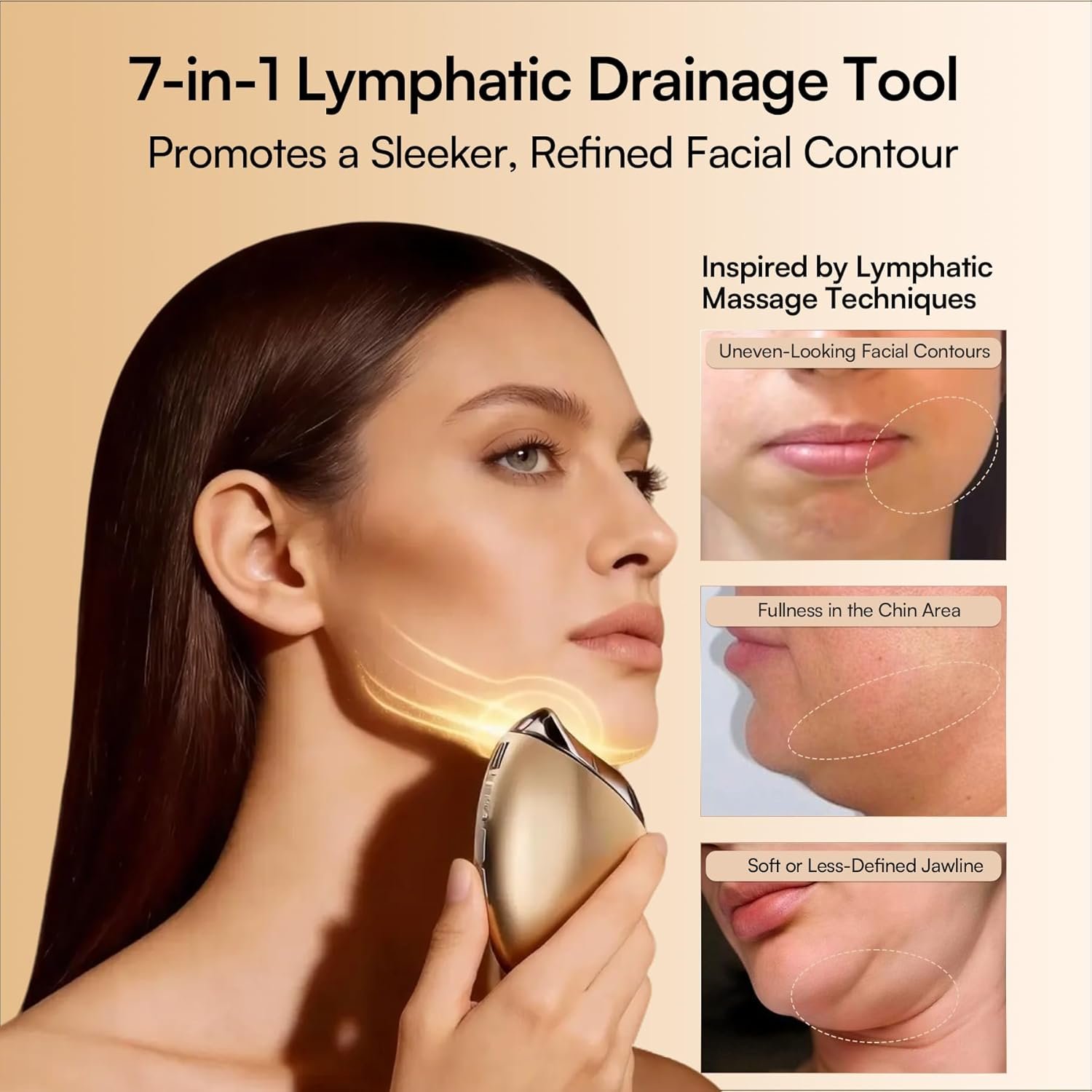 INIA 7-in-1 Red Light Therapy for Face and Neck Gua Sha Facial Massager Tool Device with Thermal and Cryo Mode for Puffiness & Firming Skincare Tool - Image 3