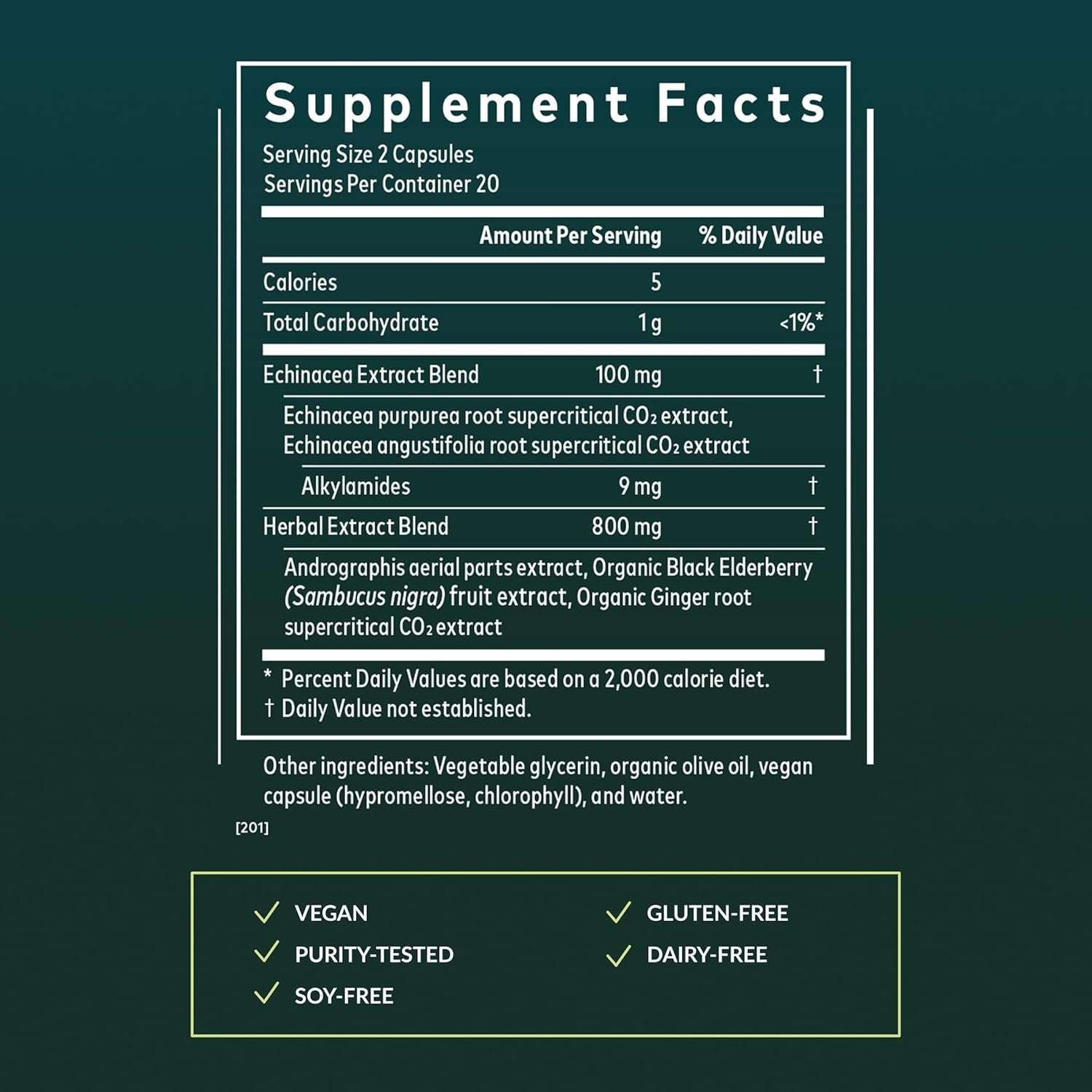 Gaia Herbs Quick Defense - Fast-Acting Immune Support Supplement* - Echinacea, Black Elderberry, Ginger & Andrographis - 40 Vegan Liquid Phyto-Caps (20 Servings) - Image 3