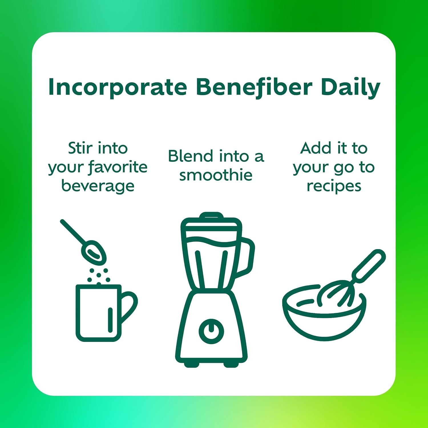 Benefiber Daily Prebiotic GLP-1 Friendly Fiber Supplement Powder for Digestive Health, Unflavored - 250 Teaspoons (17.6 Ounces) - Image 3