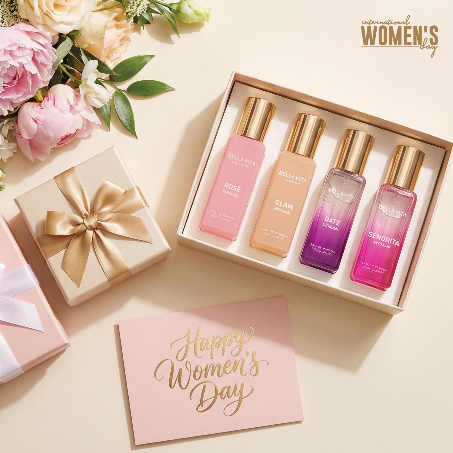 Bellavita Luxury Women's Perfume Gift Set with Rose, Senorita, Date, and Glam | 80ml | Perfume for Women | Pink Pepper, Yuzu and Floral Peach | Long Lasting Fragrance |Mother's day present - Image 2