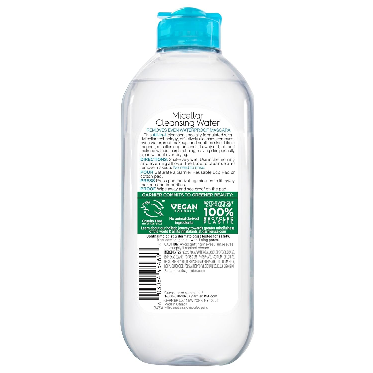 Garnier Micellar Water For Waterproof Makeup, Hydrating Facial Cleanser & Makeup Remover, Suitable for Sensitive Skin, Vegan, Cruelty Free, 13.5 Fl Oz (400mL), 1 Count - Image 9