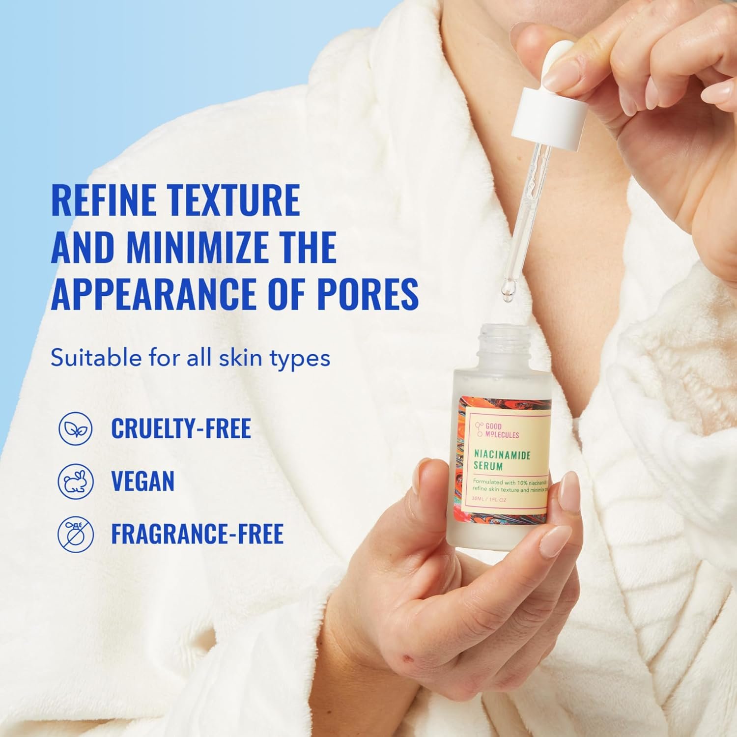 Good Molecules Niacinamide Serum - 10% Niacinamide to Target Blemishes, Nourishment, and Skin Tone - Ultra Hydrating Serum and Brightening Skin Care for Face - Image 2