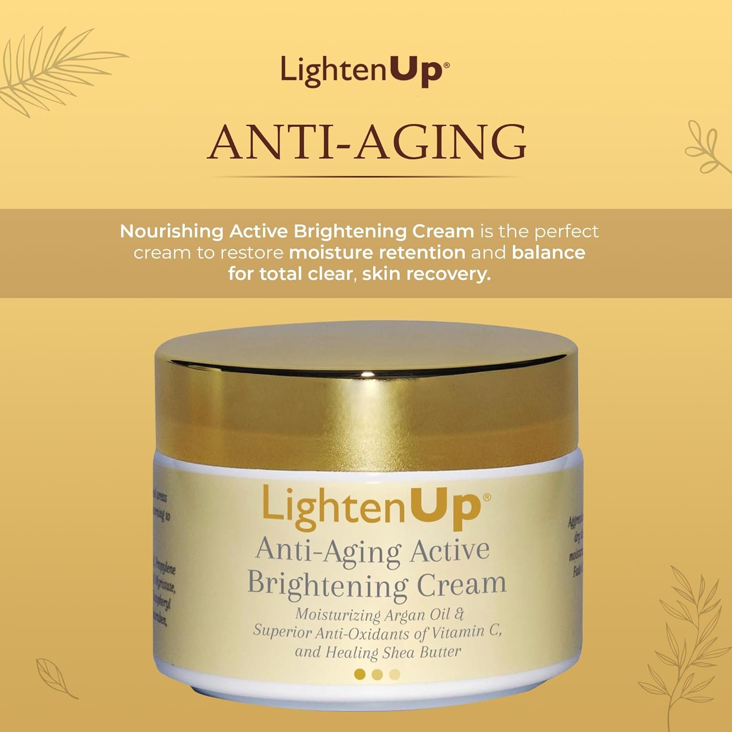OMIC Lighten-Up Anti-Aging, Skin Brightening Cream - 4.4 fl oz / 100 ml - with Argan Oil and Shea Butter - Image 3