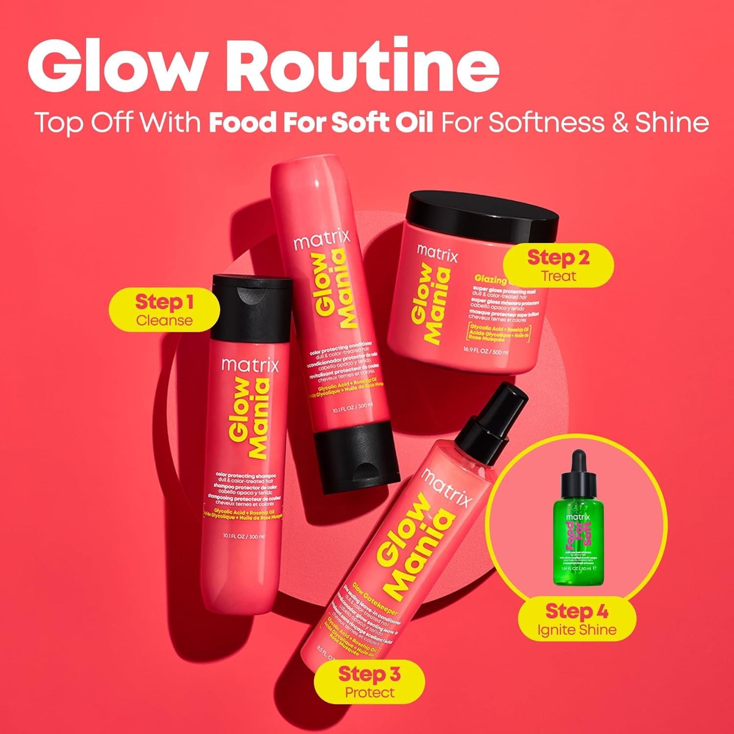 Matrix Glow Mania Color Protecting Shampoo and Conditioner Set - Hydrates & Enhances Shine, Preserves & Protects Moisture & Vibrancy, For Dull & Color-Treated Hair, With Glycolic Acid & Rosehip Oil - Image 8