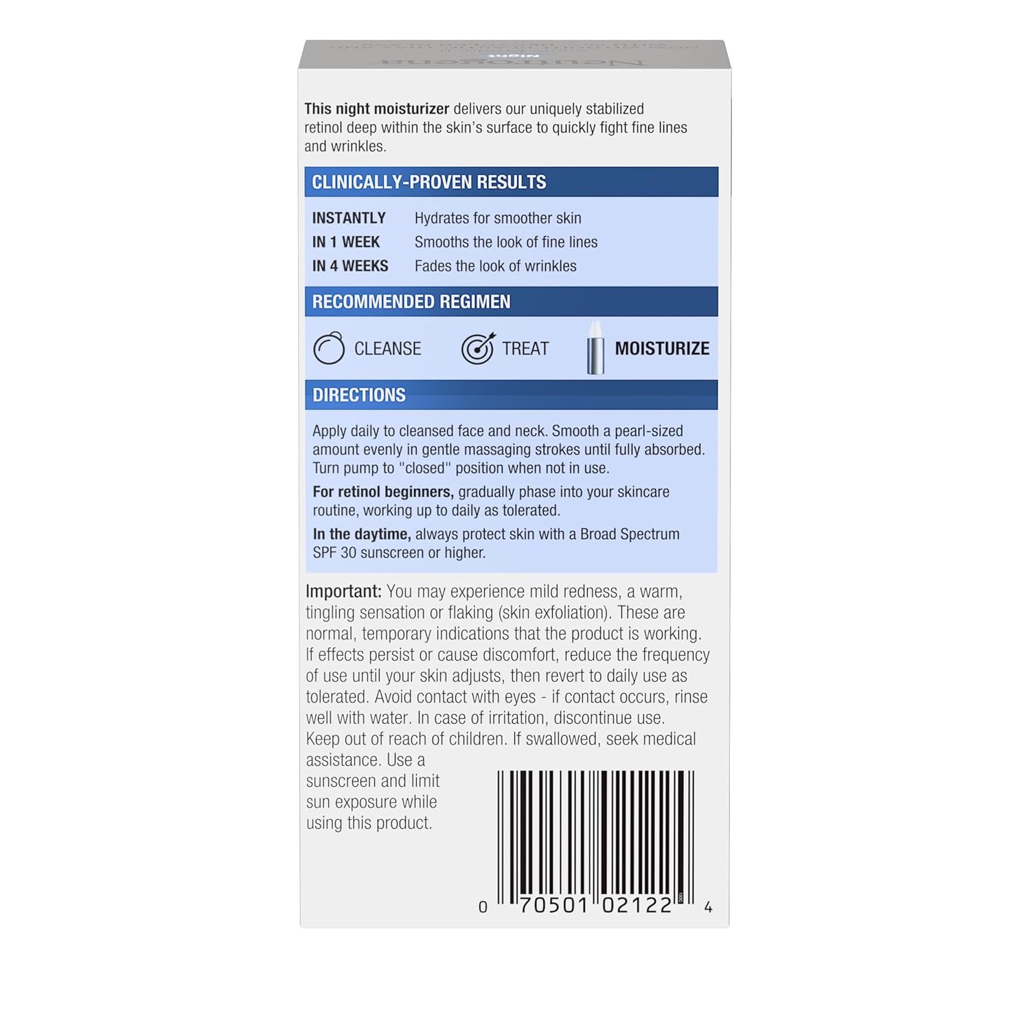 Neutrogena Retinol Face Moisturizer Cream, Rapid Wrinkle Repair, Anti-Wrinkle Night Moisturizer, Anti-Wrinkle Face & Neck Cream Moisturizer with Hyaluronic Acid & Retinol, Paraben-Free, 1 fl. oz - Image 7