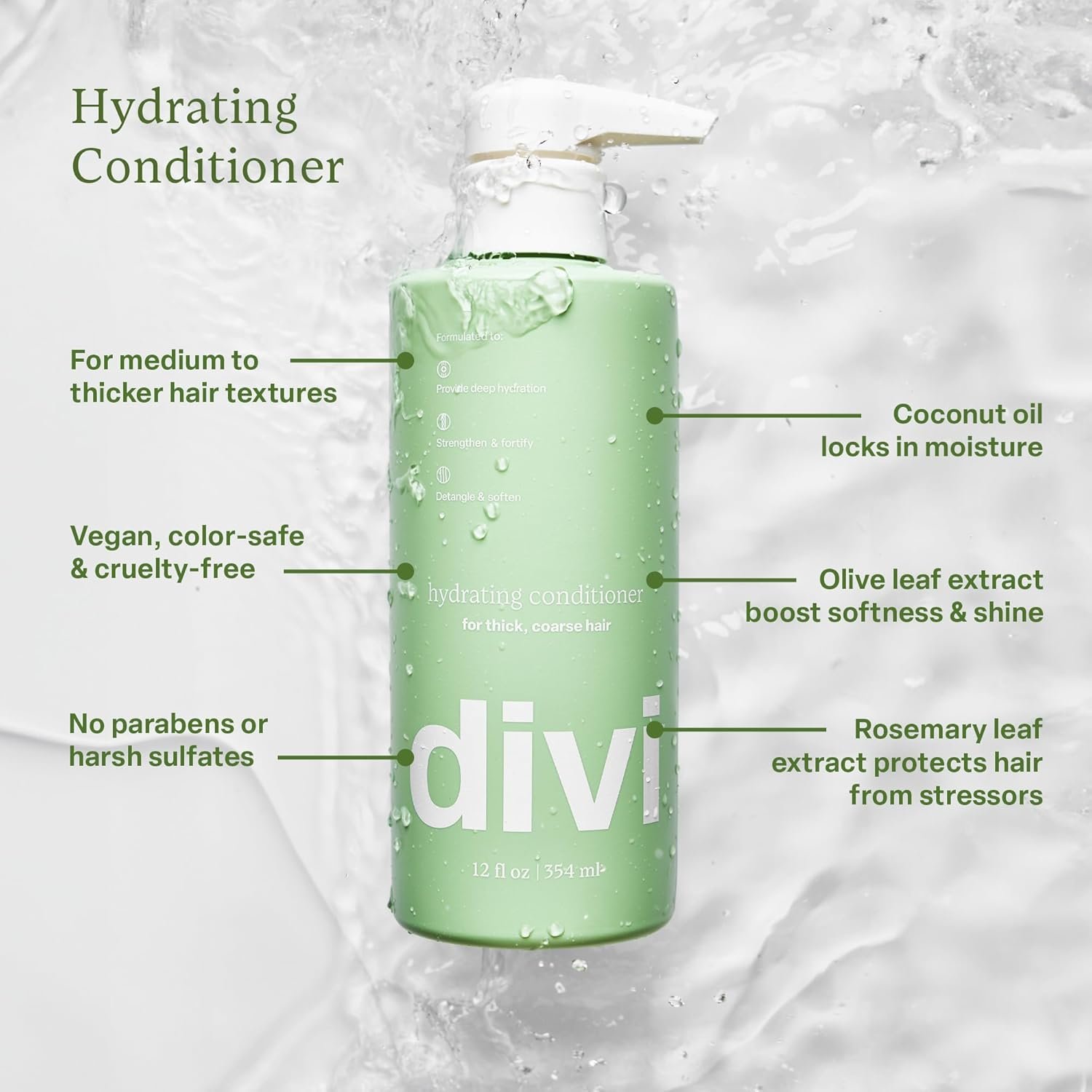 Divi Hydration Heroes Hair Care Kit – Includes Hydrating Shampoo, Conditioner, Whipped Mask & Leave-In Conditioner - Deeply Moisturizes, Strengthens & Restores Smooth, Shiny Hair, 4 Piece Set - Image 3