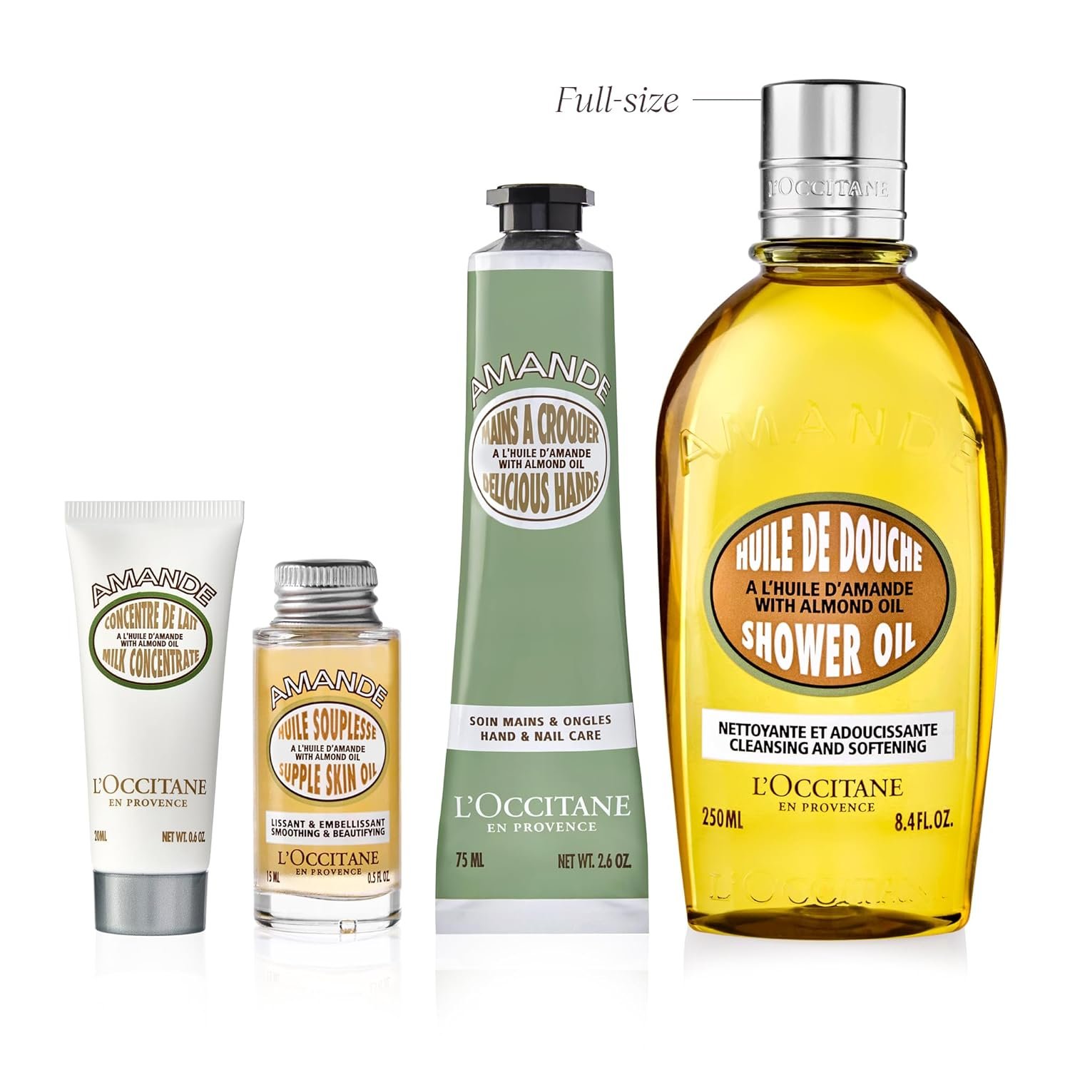 L'OCCITANE Almond Greatest Hits: Cleansing Shower & Supple Skin Oils, Moisturizer & Hand Cream, Purifies, Hydrates, Smooths Skin, Bath & Body Gift Set - Image 2