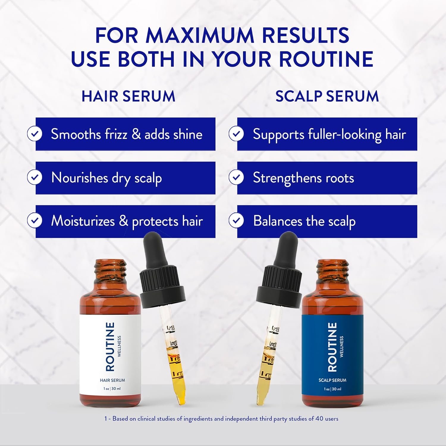 Routine Wellness Scalp Serum for Thinning Hair – Promotes Visibly-Thicker, Fuller-Looking Hair – Lightweight, Science-Backed with Red Clover & Peptides - 30ml - Image 7