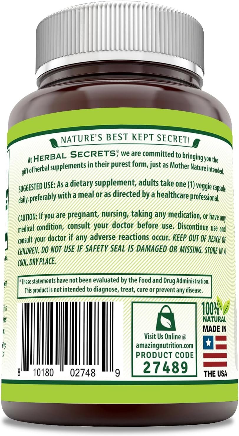 Herbal Secrets Amla Supplement | 500 Mg Per Serving | 120 Veggie Capsules | Made with Natural Amla | Supplement | Non-GMO | Gluten Free | Made in USA - Image 3