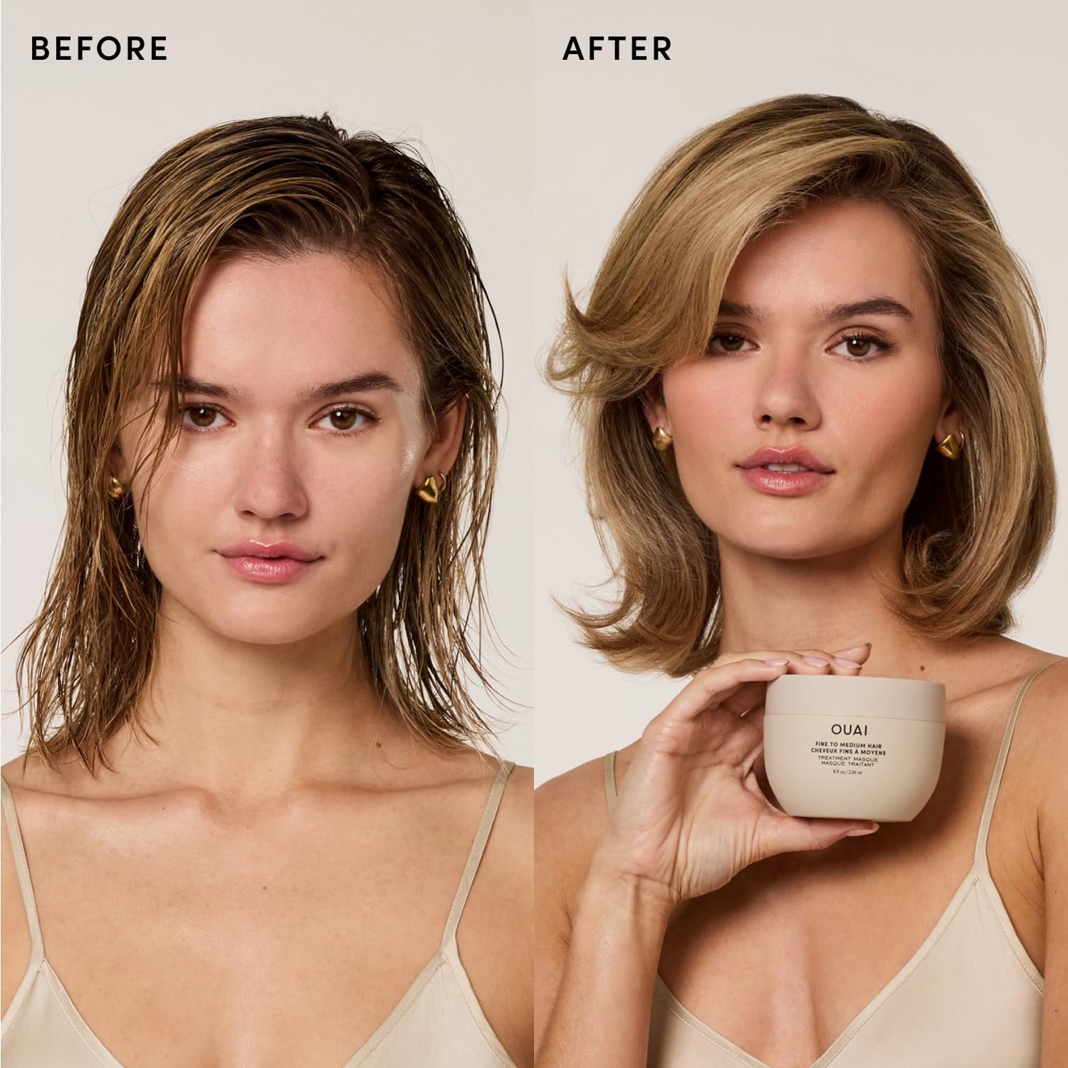 OUAI Fine to Medium Hair Treatment Mask - Lightweight Deep Conditioning Hair Mask with Shea Butter, Keratin & Panthenol - Helps Hydrate, Fight Frizz, Strengthen & Repair Damage (3.4 oz) - Image 4
