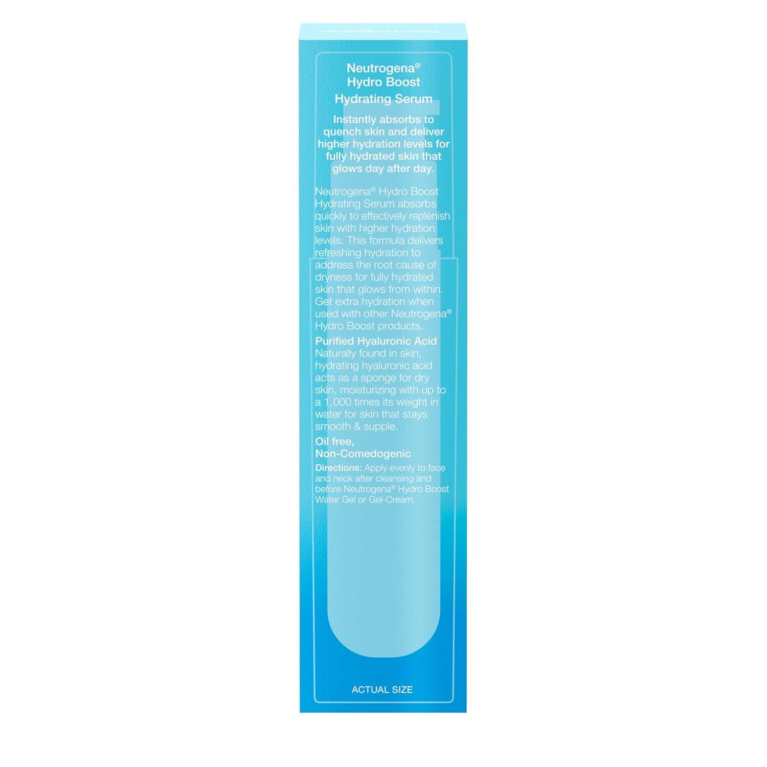 Neutrogena Hydro Boost Hydrating Hyaluronic Acid Face & Neck Serum, Fast-Absorbing Daily Facial Moisturizer with Purified Hyaluronic Acid for Hydrated Skin, Oil-Free & Non-Comedogenic, 1 fl. oz - Image 9