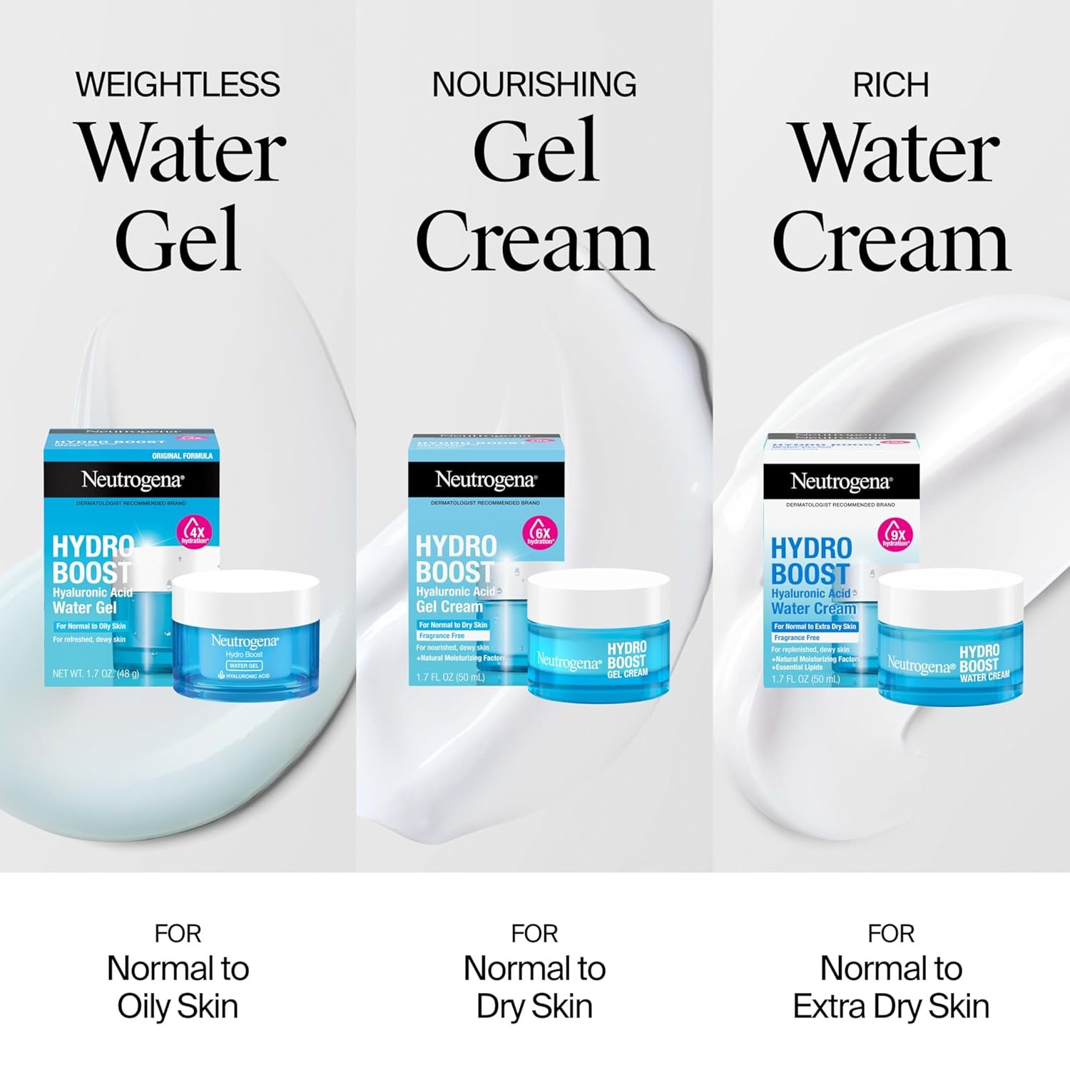 Neutrogena Hydro Boost Water Gel, Hyaluronic Acid Facial Moisturizer for Normal to Oily Skin, Hydrating Face Moisturizer, 1.7 fl. oz + Trial Size Hydro Boost Facial Cleanser, 0.5 fl. oz - Image 8