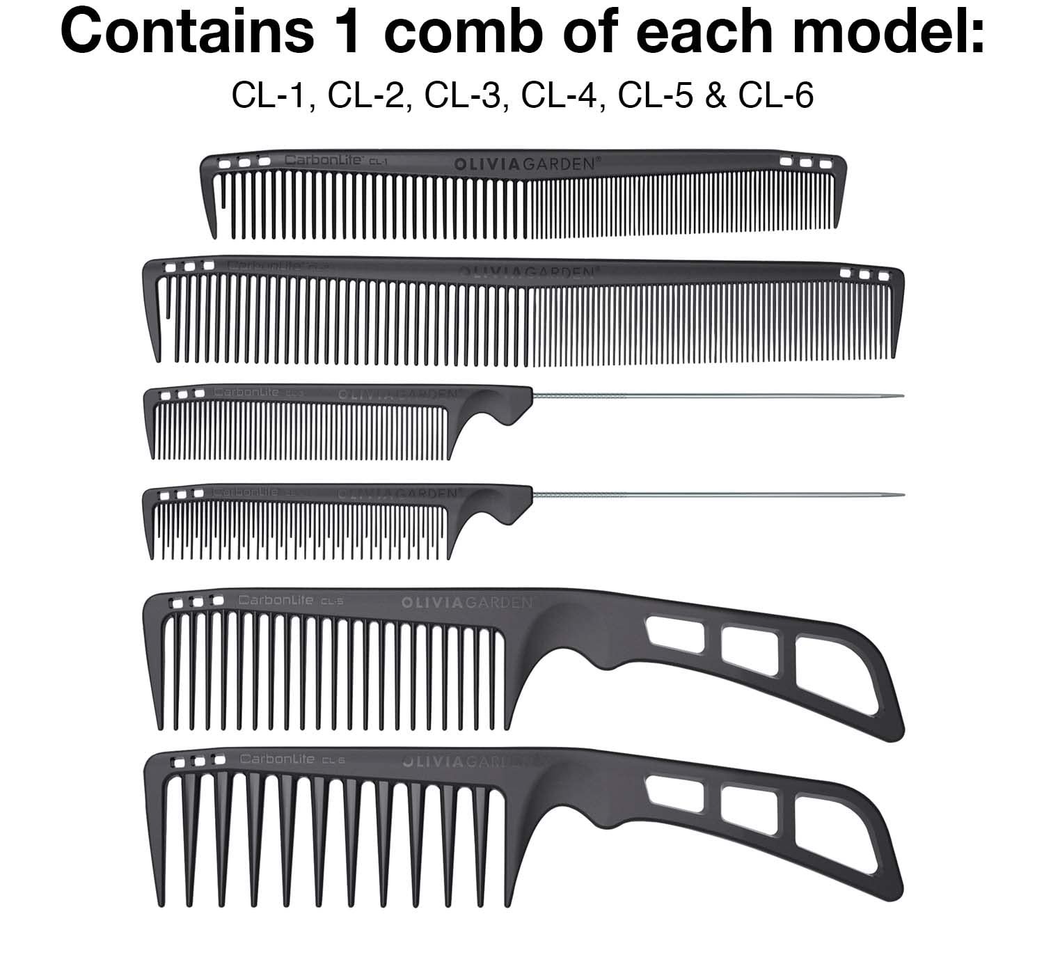 Olivia Garden CarbonLite Carbon Combs for Women and Men - Professional Hairdresser and Barber Accessories - Heat Resistant Up to 460 Degrees - Image 3