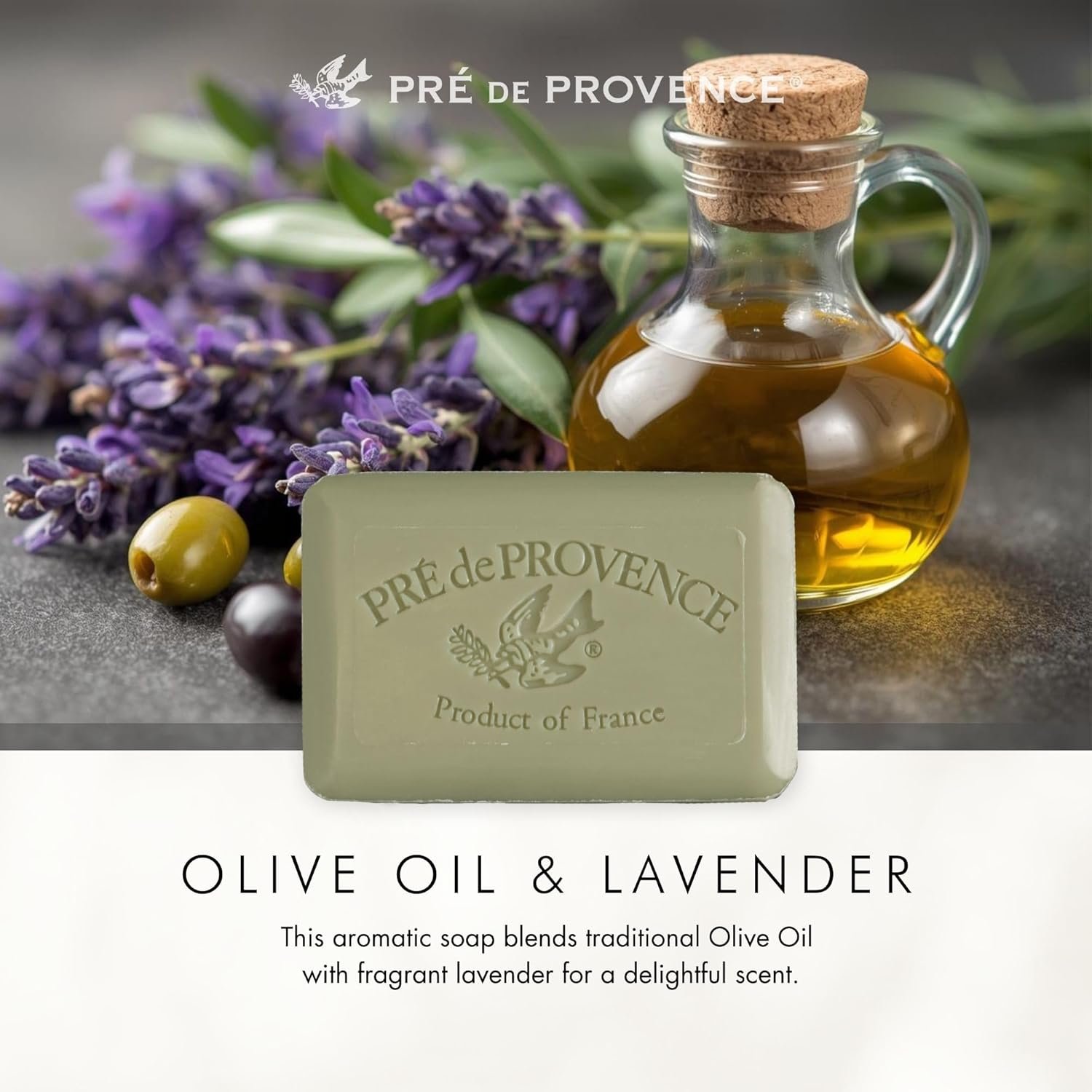 Pre de Provence Artisanal Soap Bar, Natural French Skincare, Enriched with Organic Shea Butter, Quad Milled for Rich, Smooth & Moisturizing Lather, Olive Oil & Lavender, 12.3 Ounce - Image 10
