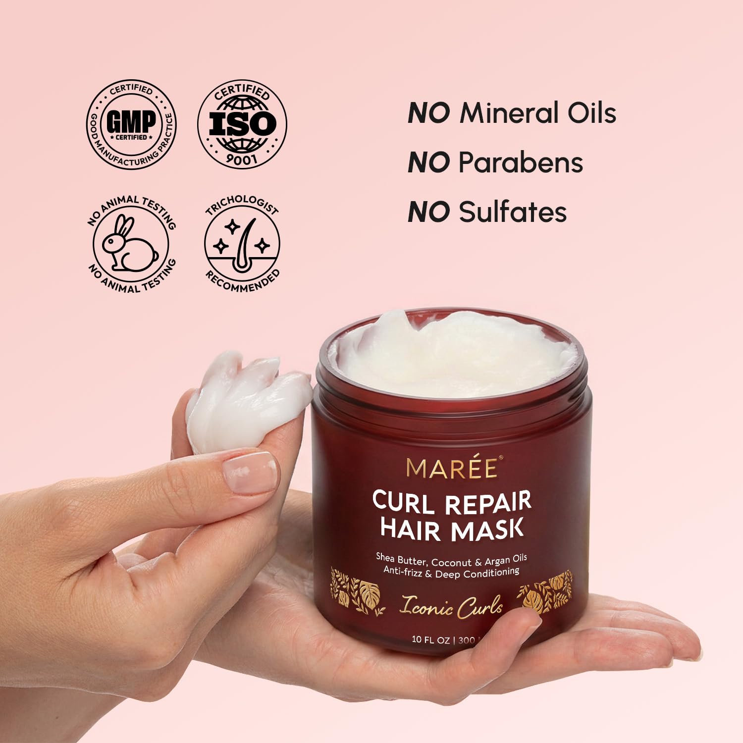 MAREE Curl Repair Hair Mask - Deep Conditioning Care for Damaged, Dry Curly Hair Products for Women & Men - Curl Moisturizer & Conditioner - Tratamiento Mascarilla para el Cabello Seco y Maltratado - Image 8