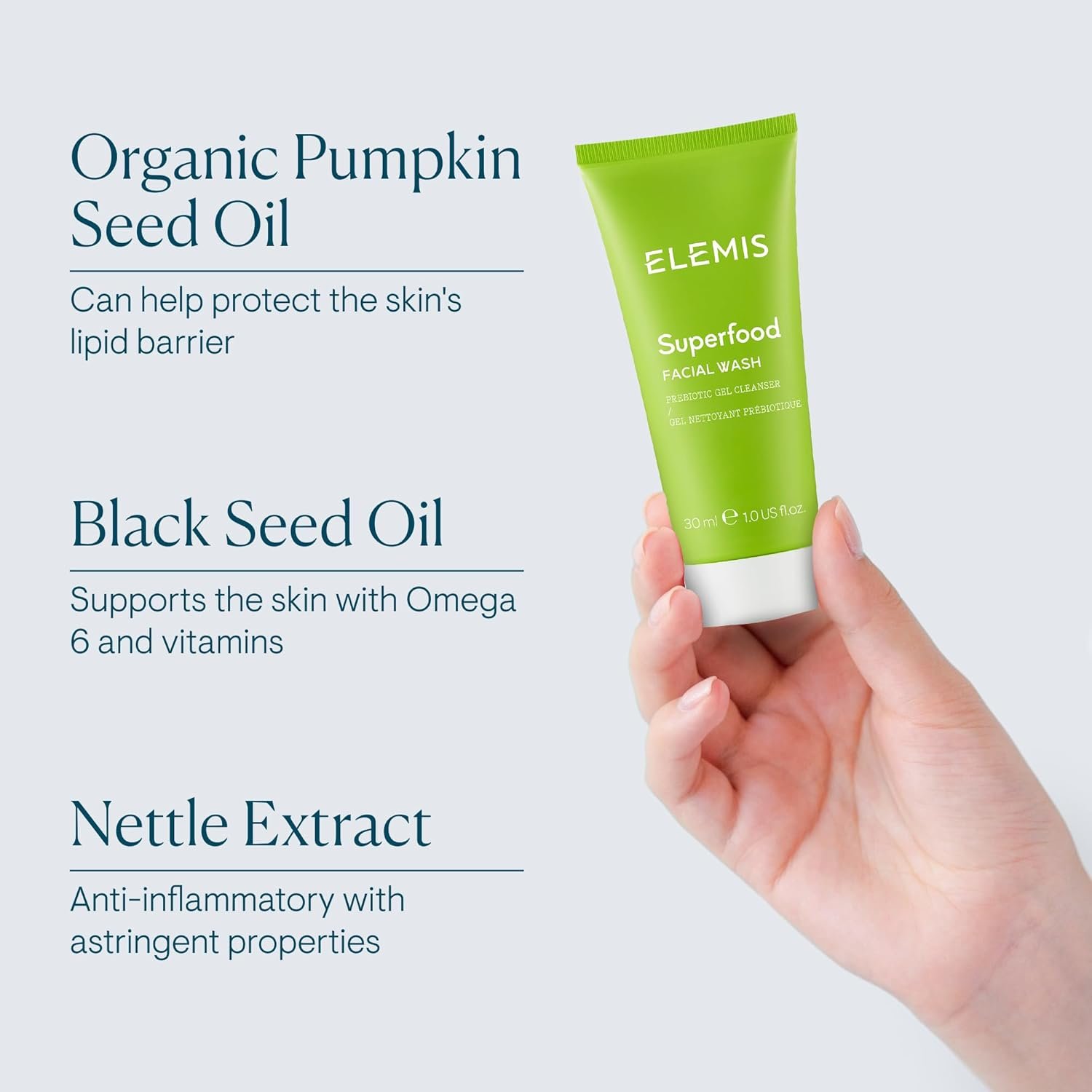 ELEMIS Superfood Facial Wash | Revitalizing Daily Prebiotic Gel Wash Gently Cleanses, Nourishes, and Balances Skin for a Fresh, Glowing Complexion - Image 6