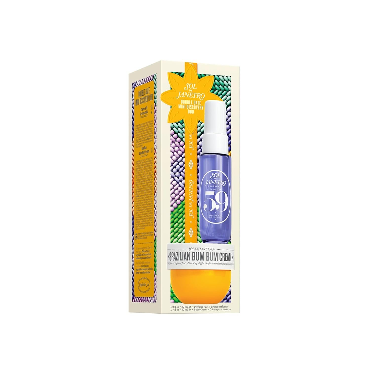 Sol de Janeiro Double Date Beauty Gift Set | Travel Size Brazilian Bum Bum Body Cream 1.7 fl oz & Cheirosa 59 Perfume Mist Mini 1 fl oz | Limited Edition Beauty Minis Trial Set - Image 6
