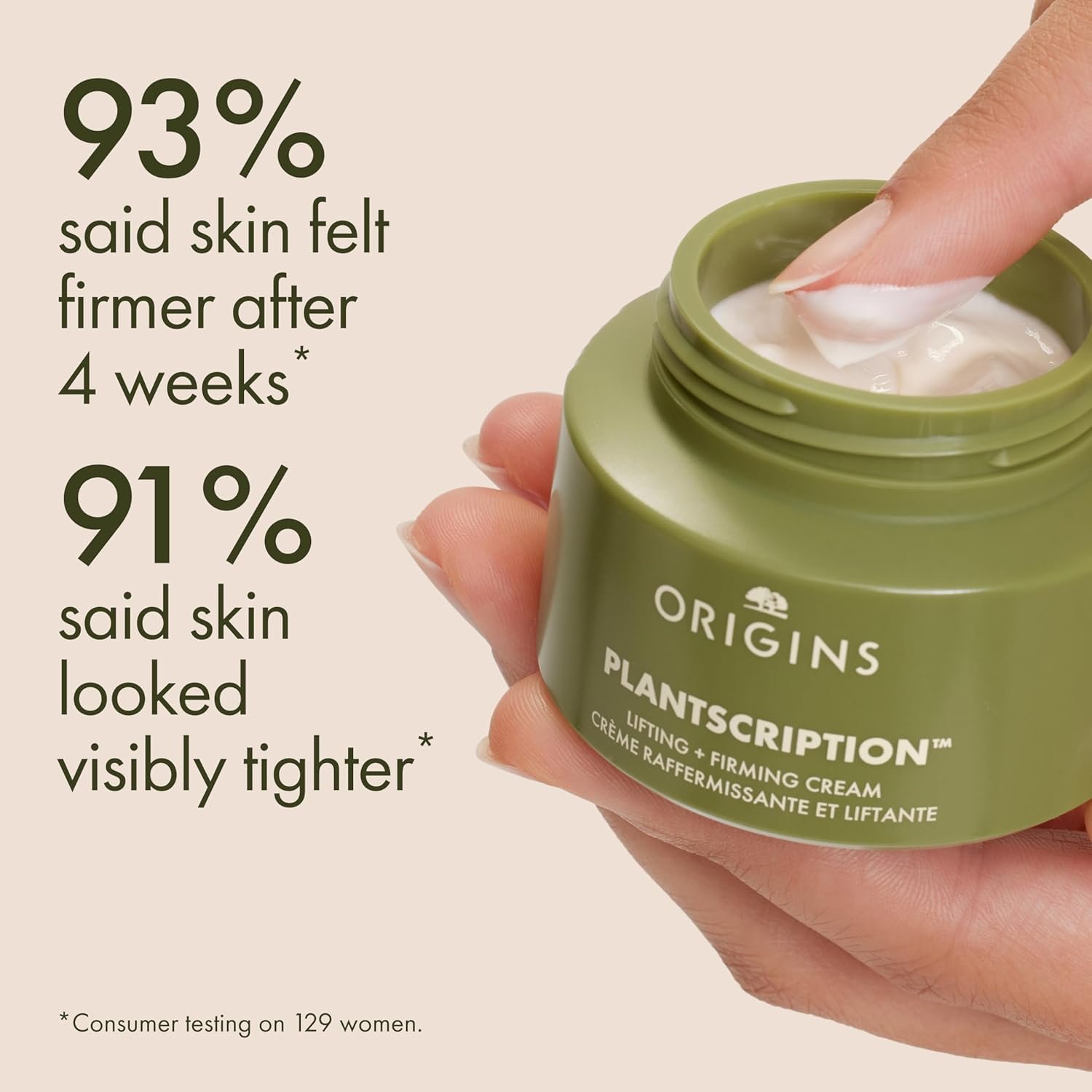 Origins Plantscription Lifting + Firming Peptide Moisturizer | Anti Aging Face Cream | Visibly Smooths Fine Lines and Wrinkles | With Peptide & Rice Extract - Image 3