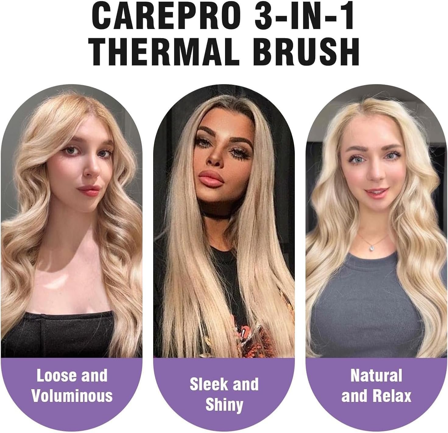 ZAVAREA Thermal Brush, 1.5 Inch Heated Round Brush Stylers, 800M Negative Ions Ceramic for Less Frizz Damage, 4 Temperature Set, Dual Voltage for Travel, Easy Use Boosts Shine, Dual Voltage - Image 3
