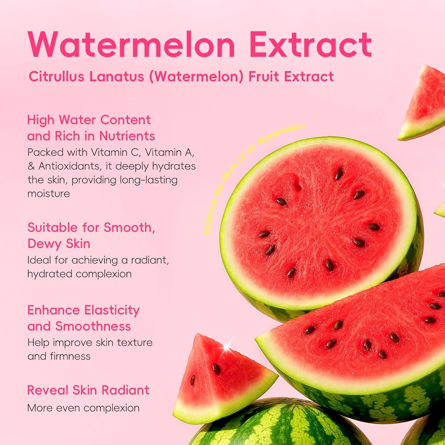 QUIYUM Watermelon Niacinamide Skin Care Set, Routine Beauty Skincare for Teens- Gift Set with Cleanser, Toner, Eye Cream, Cream, Serum, Facial Juicy Glow Up for Women, Girls, for All Skin Types (5PCS) - Image 4
