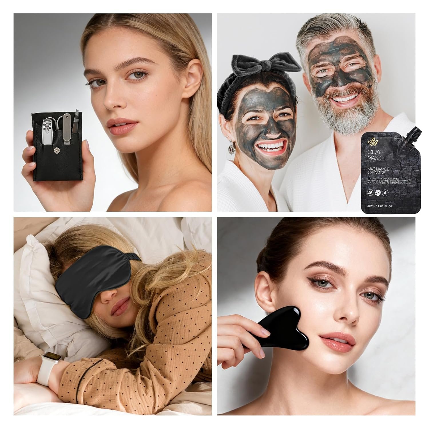 33 Pcs Mother's Day Gift, Charcoal Hydrating Skin Care Gift Set for Women & Men, Bath & Body Gift Basket Set, Home Spa Set, Leather Bag, Anniversary, Birthday, Christmas, Father's Day - Image 6
