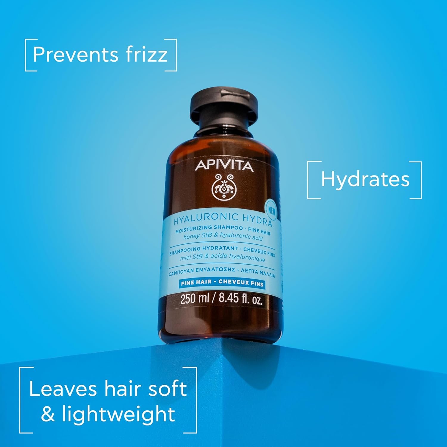 Apivita Hyaluronic Hydra Moisturizing Shampoo Fine Hair with Honey StB & Hyaluronic Acid, Natural Sulfate Free Shampoo that Cleanses Gently and Prevents Frizz, Leaving Hair Soft & Lightweight - Image 2