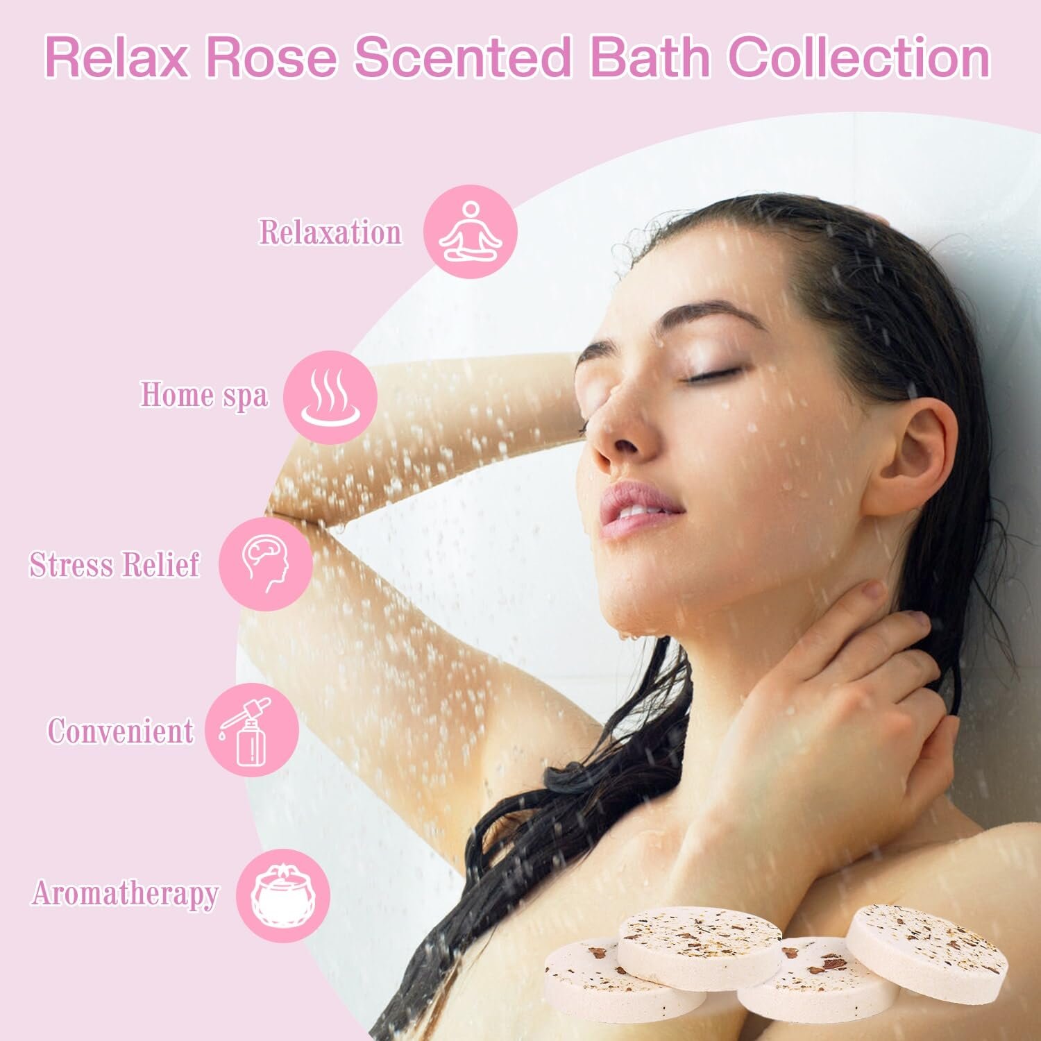 Mothers Day Spa Gifts for Women, Bath Gift Baskets, Birthday Relaxing Spa Self Care Gifts for Women, Home Rose Bath Shower Care Package for Wife, Mothers Day Gift Basket for Mom Her Friends - Image 5