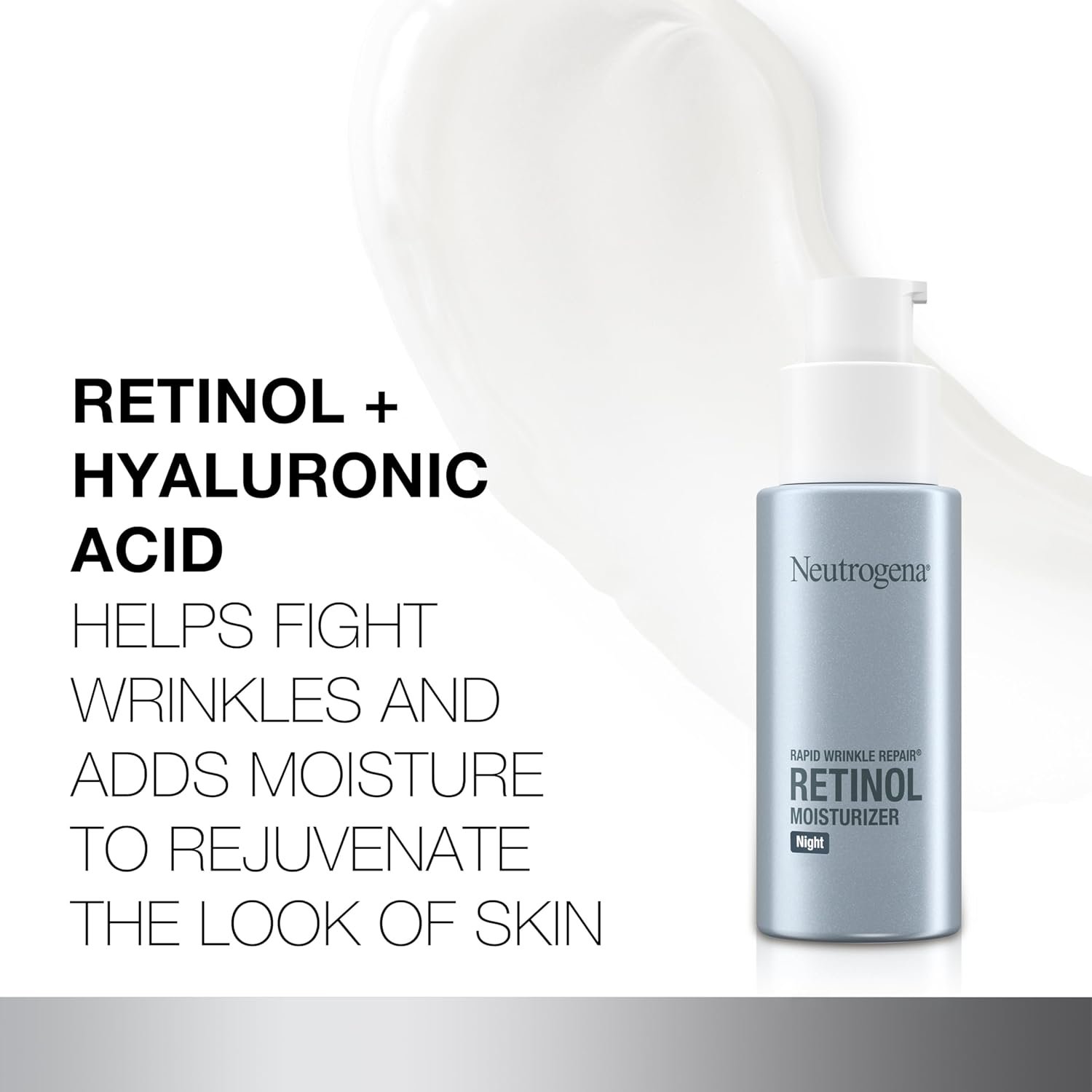 Neutrogena Retinol Face Moisturizer Cream, Rapid Wrinkle Repair, Anti-Wrinkle Night Moisturizer, Anti-Wrinkle Face & Neck Cream Moisturizer with Hyaluronic Acid & Retinol, Paraben-Free, 1 fl. oz - Image 3