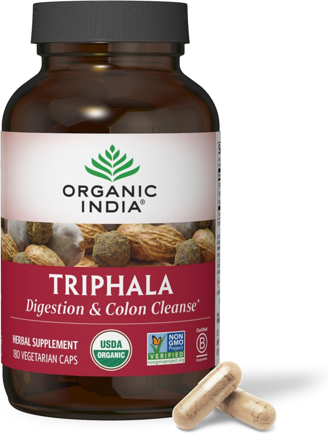 ORGANIC INDIA Triphala Capsules Organic - Herbal Supplement with Amla, Bibhitaki, Haritaki, Digestion & Colon Support, Immune System Support, Adaptogen, Vegan, USDA Certified Organic - 180 Capsules - Image 7