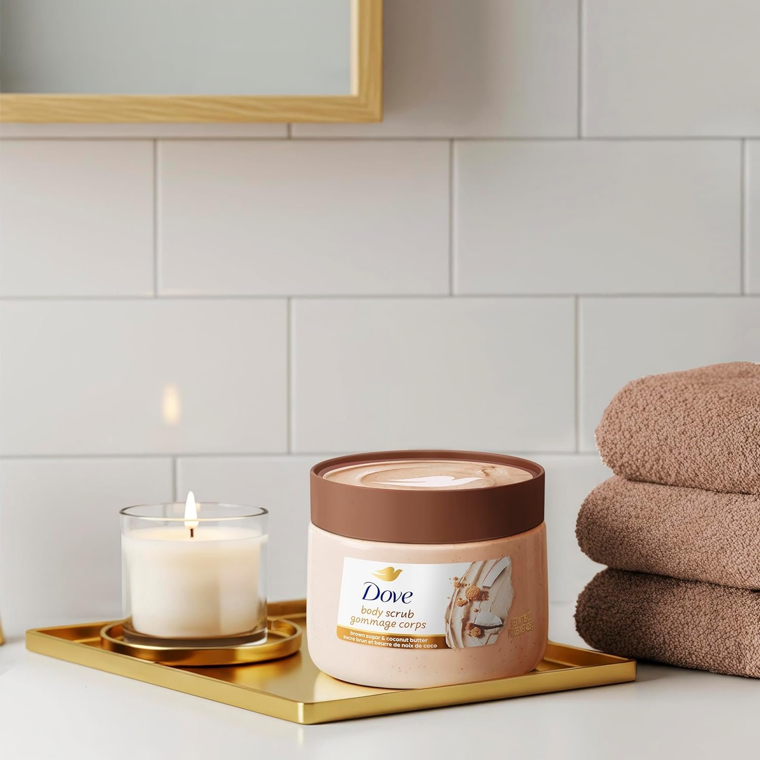 Dove Brown Sugar and Coconut Butter Body Scrub Exfoliates and Deeply Nourishes for Smooth, Radiant Skin 15 oz - Image 8
